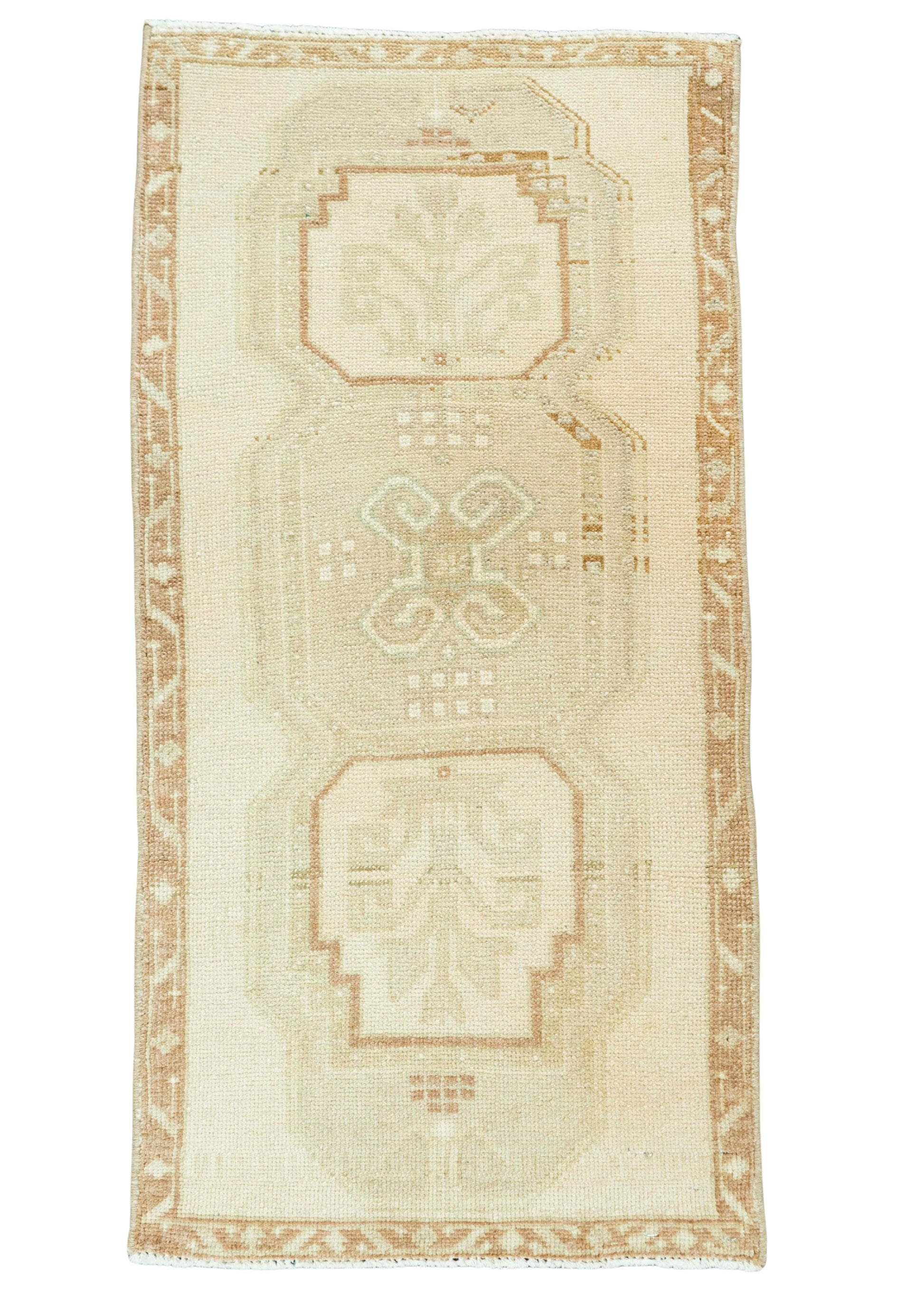 Turkish Mini Rug Oriental Hand Knotted Vintage Rug 1'8" x 3'3" #20762