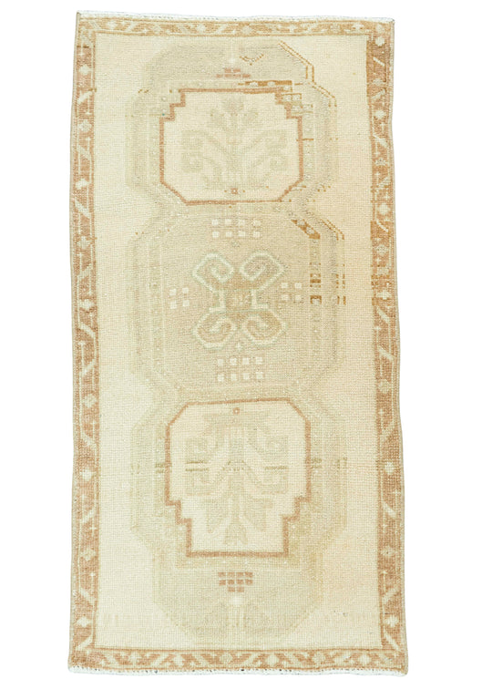 Turkish Mini Rug Oriental Hand Knotted Vintage Rug 1'8" x 3'3" #20762