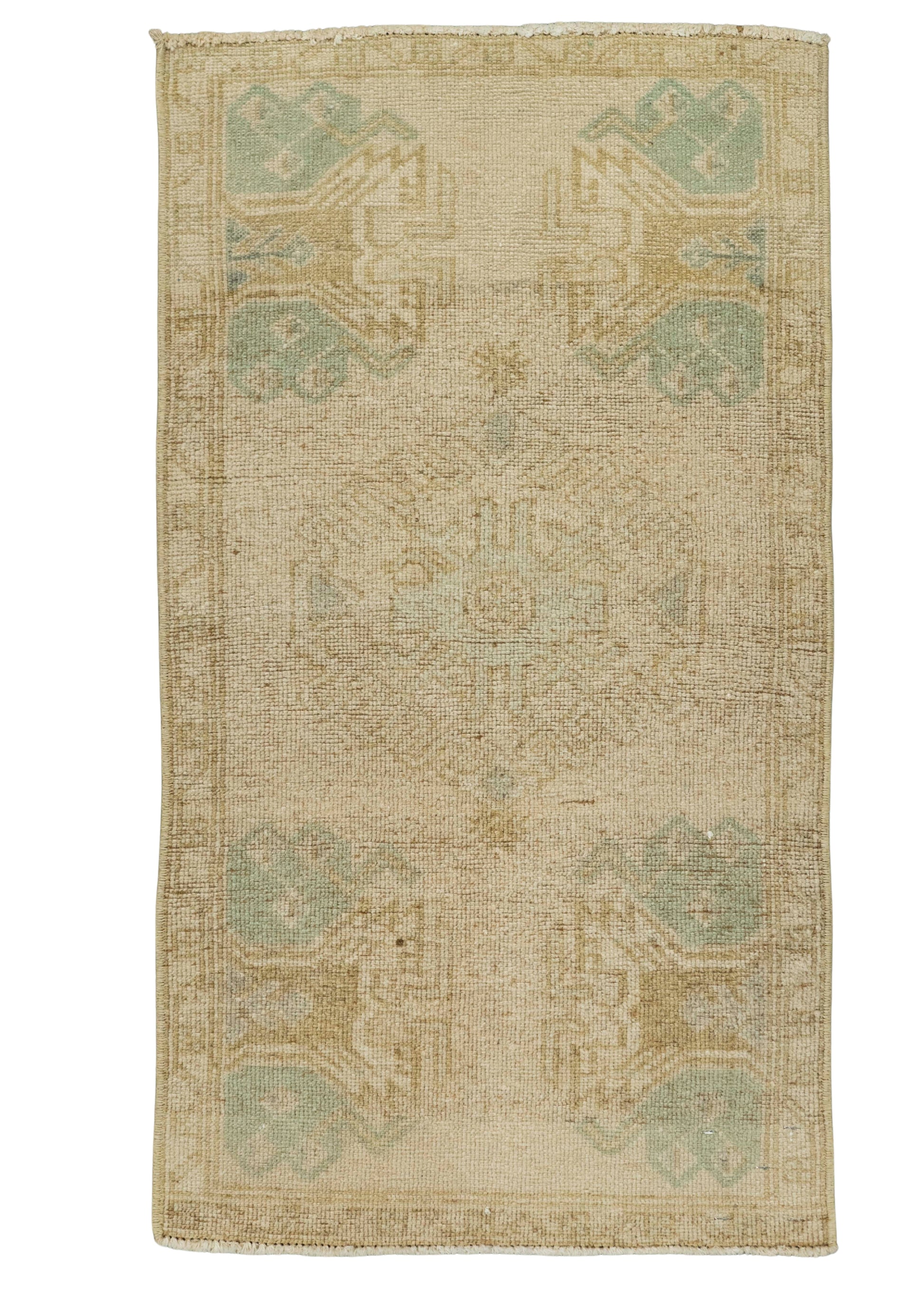 Turkish Mini Rug Oriental Hand Knotted Vintage Rug 1'7" x 2'11" #21201