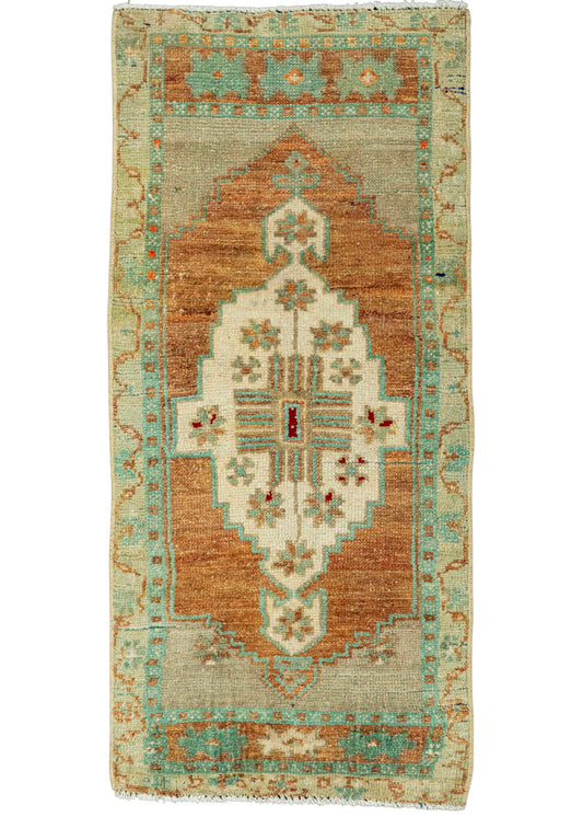 Turkish Mini Rug Oriental Hand Knotted Vintage Rug  1'6" x  3'2" #23631