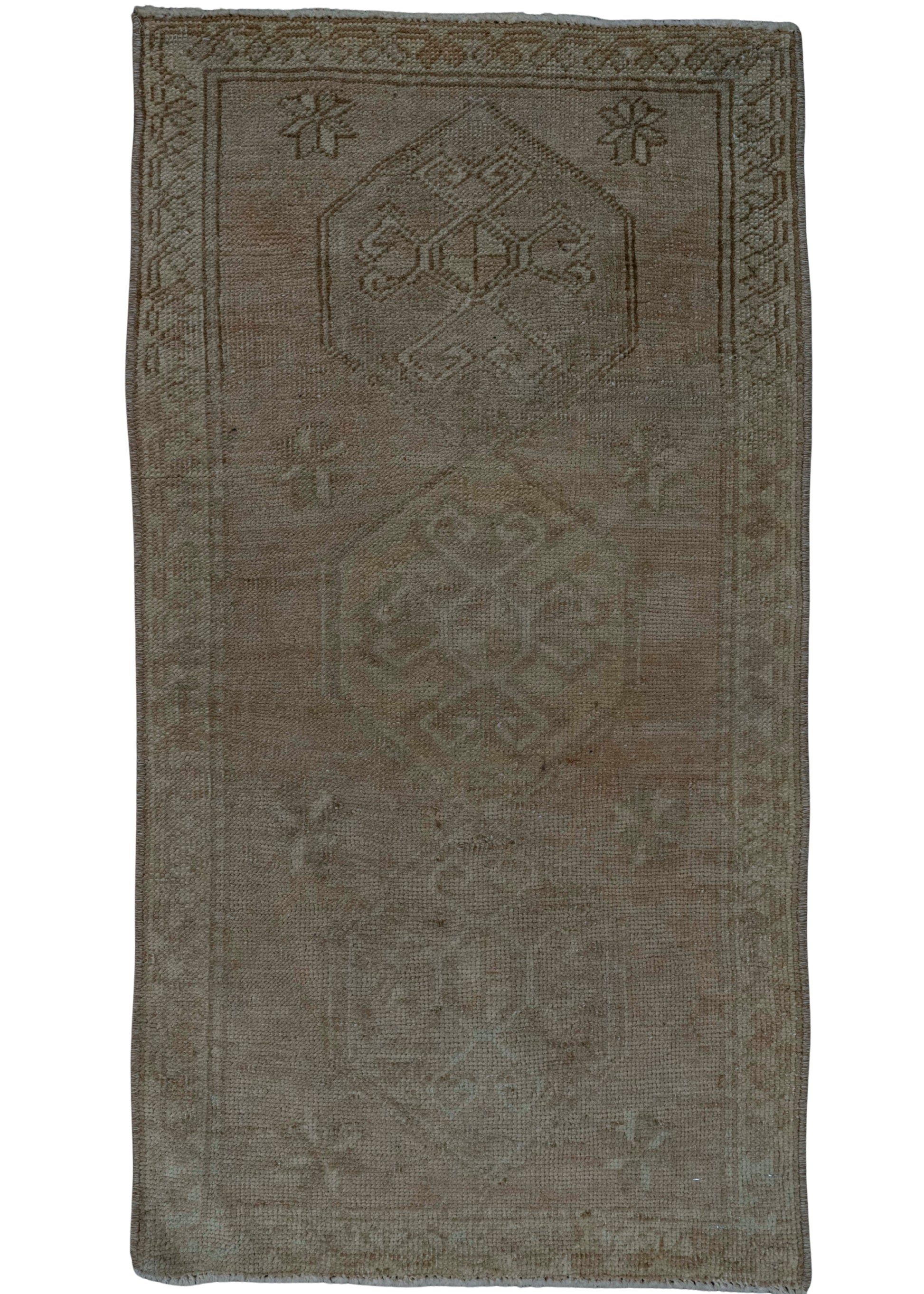 Turkish Mini Rug Oriental Hand Knotted Vintage Rug 1'7" x 3'1" #20632