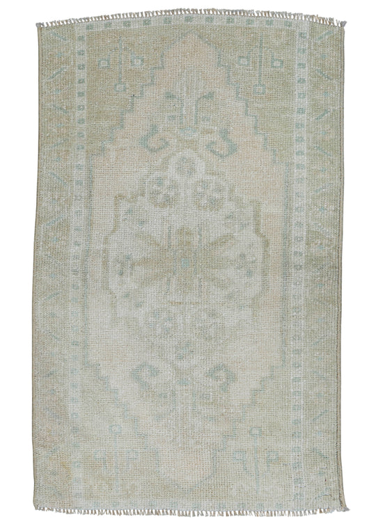 Turkish Mini Rug Oriental Hand Knotted Vintage Rug 1'8" x 2'9" #16767