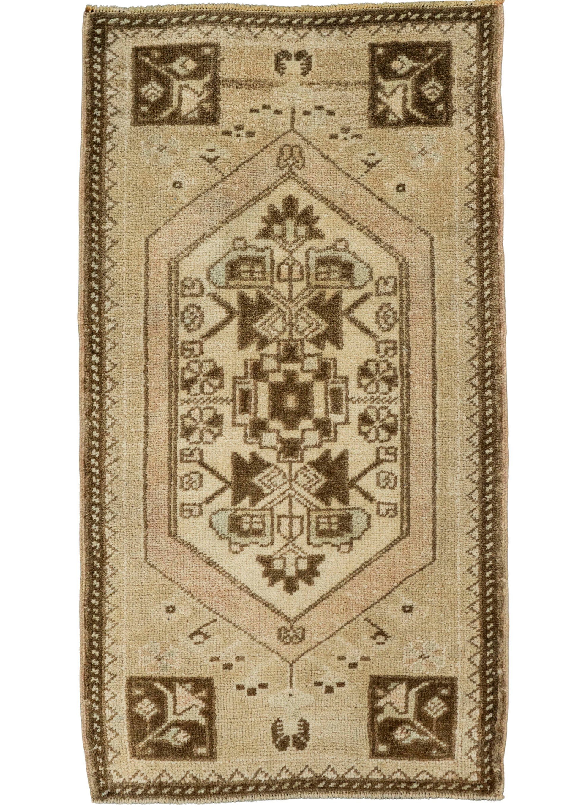 Turkish Mini Rug Oriental Hand Knotted Vintage Rug  1'7" x  2'11" #22077