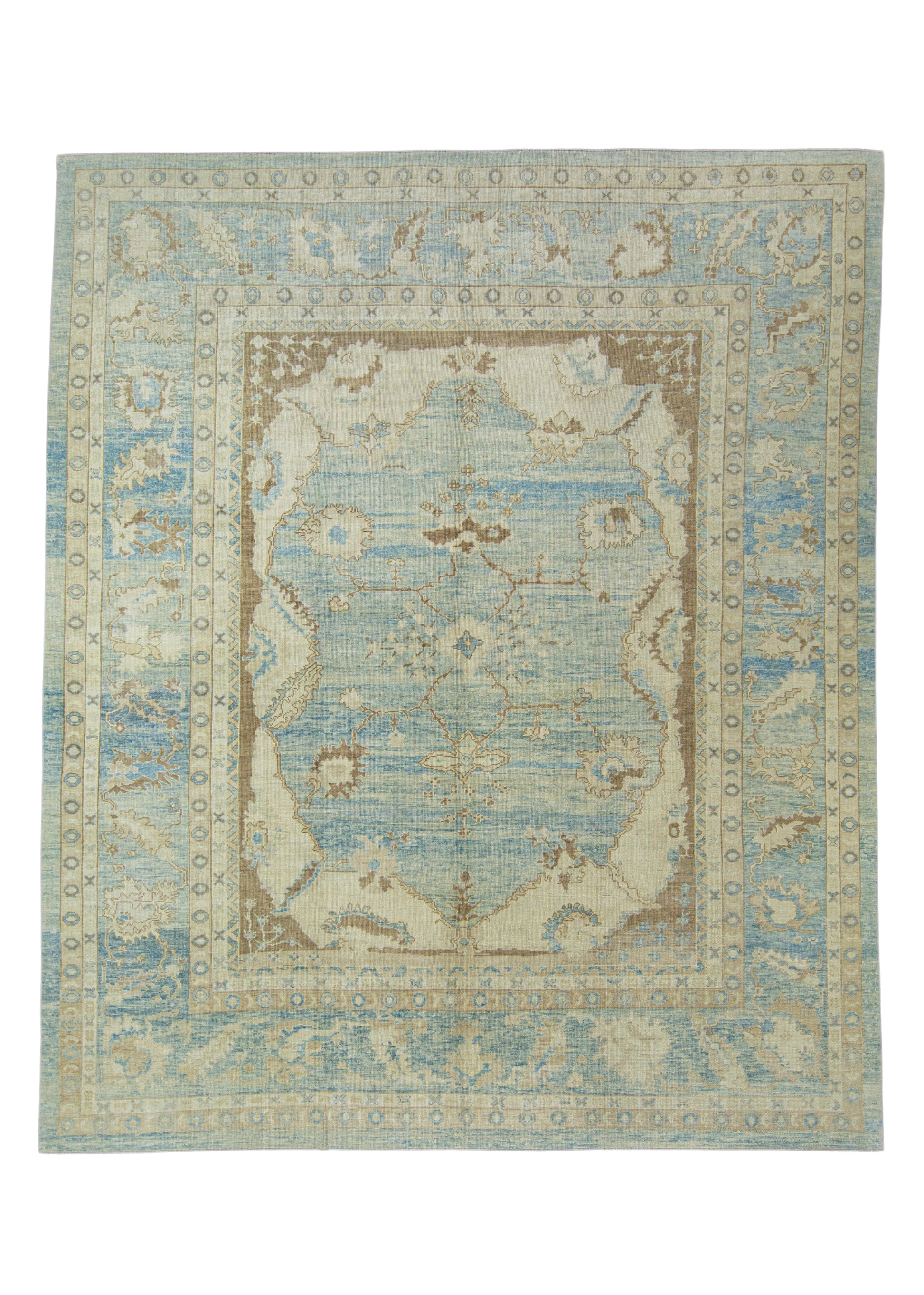Turkish Antique Look Oushak Rug 12'8" x 15'2" #17999