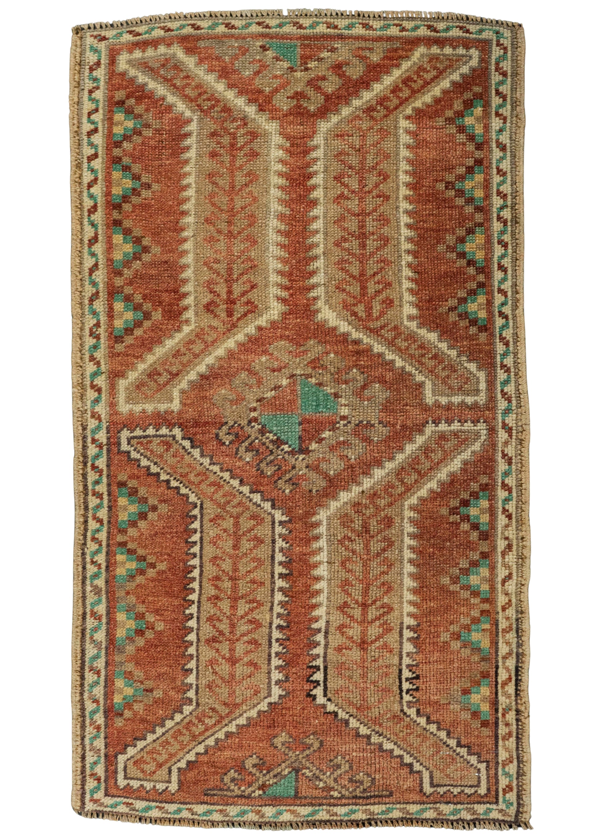 Turkish Mini Rug Oriental Hand Knotted Vintage Rug 1'9" x 3'1" #21160