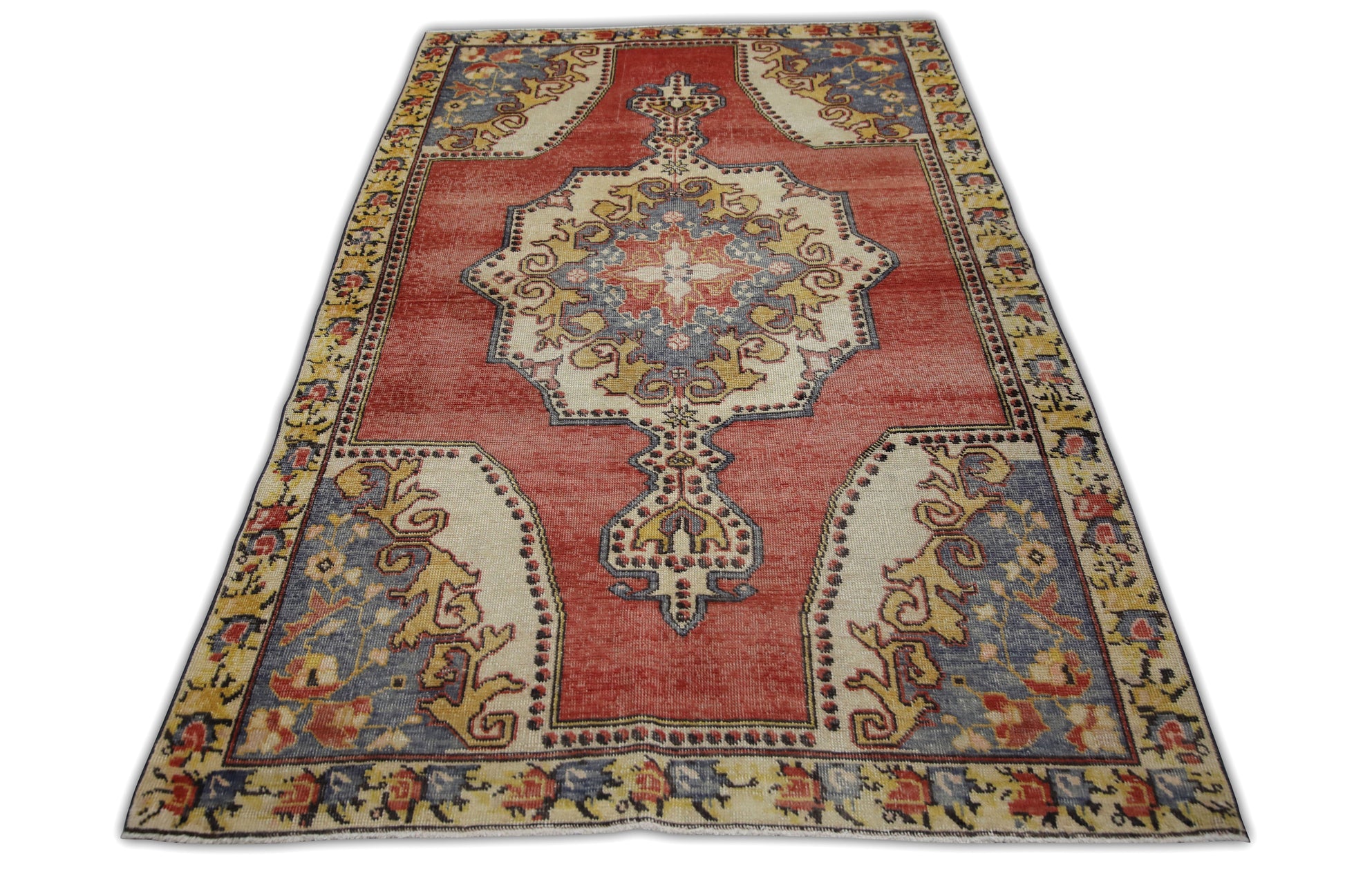 Turkish Vintage Anatolian Rug  4'7" x 7'4" #445