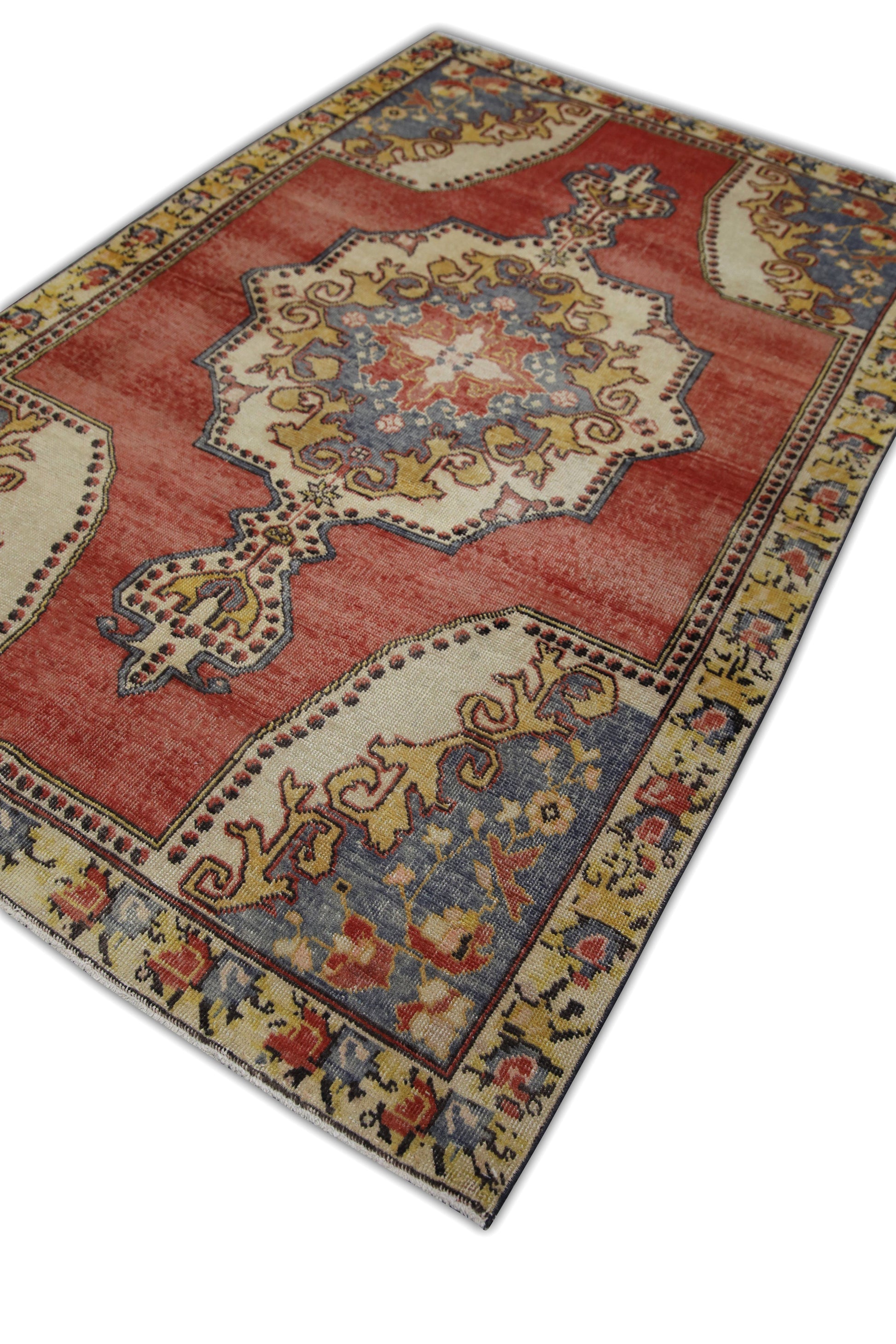 Turkish Vintage Anatolian Rug  4'7" x 7'4" #445
