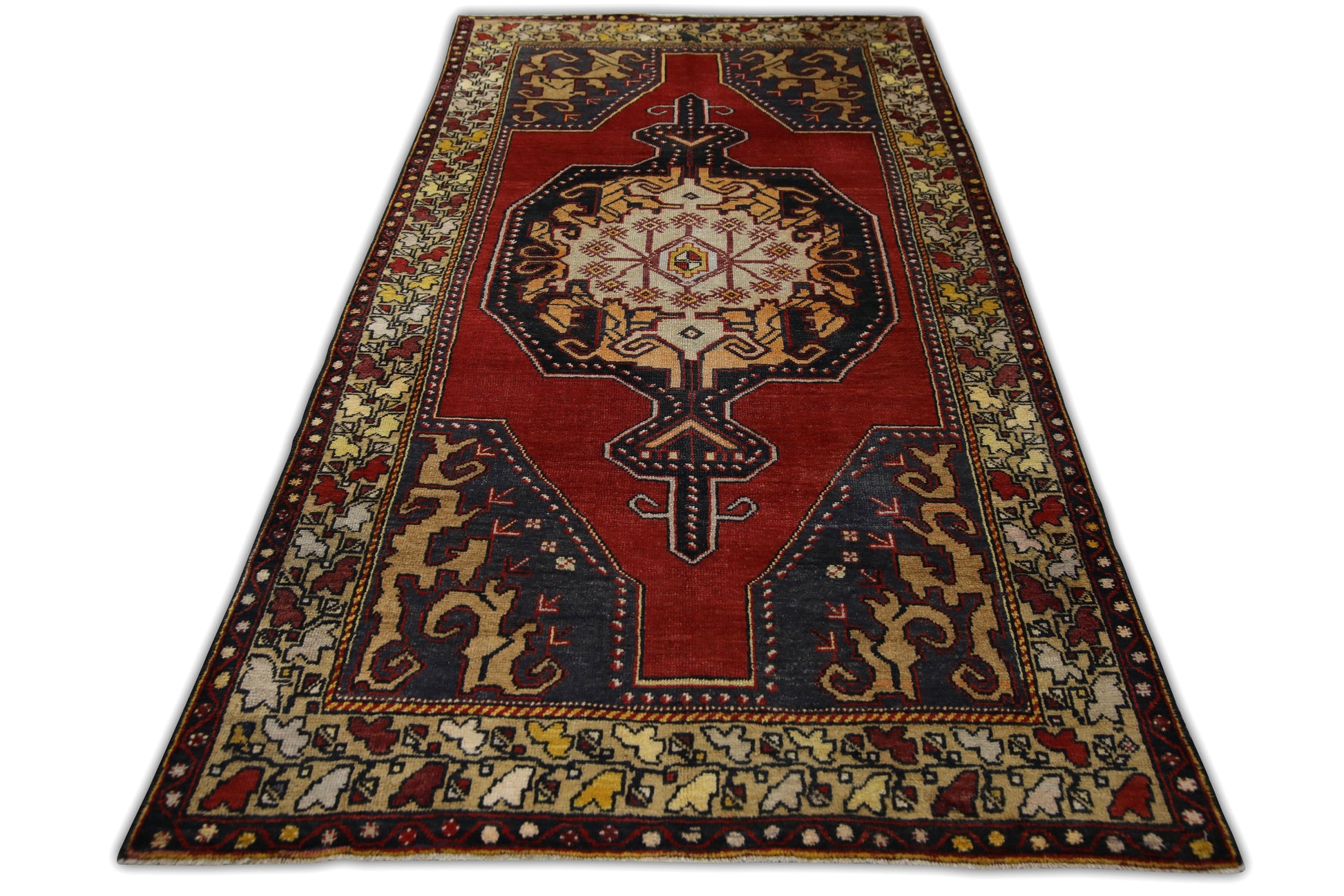 Turkish Vintage Anatolian Rug  4'3" x 8'4" #235