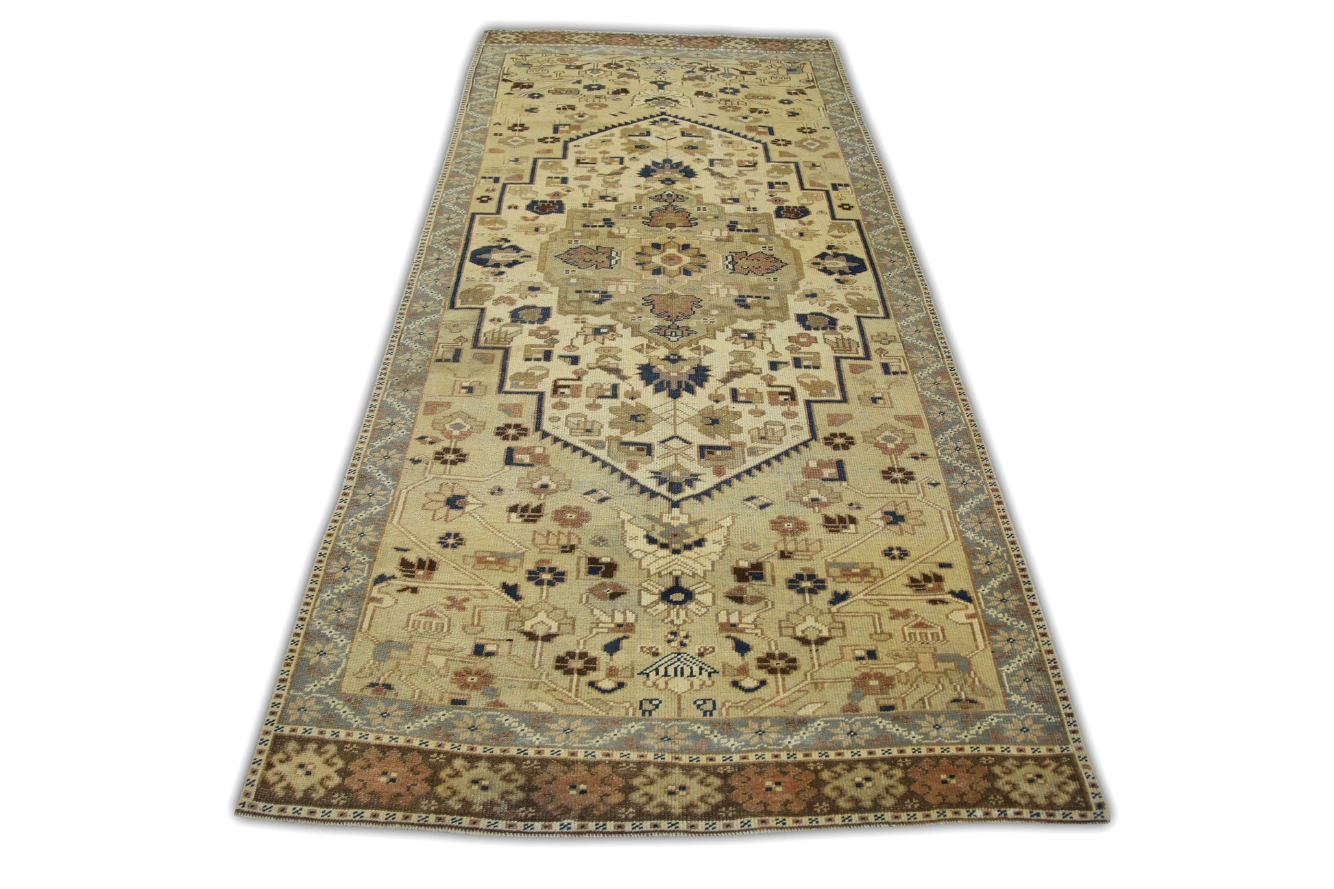Turkish Vintage Anatolian Rug  3'10" x 8'4" #13