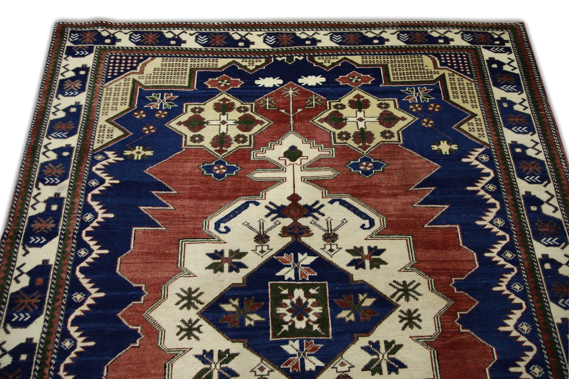 Turkish Vintage Anatolian Rug  5'2" x 6'5" #223