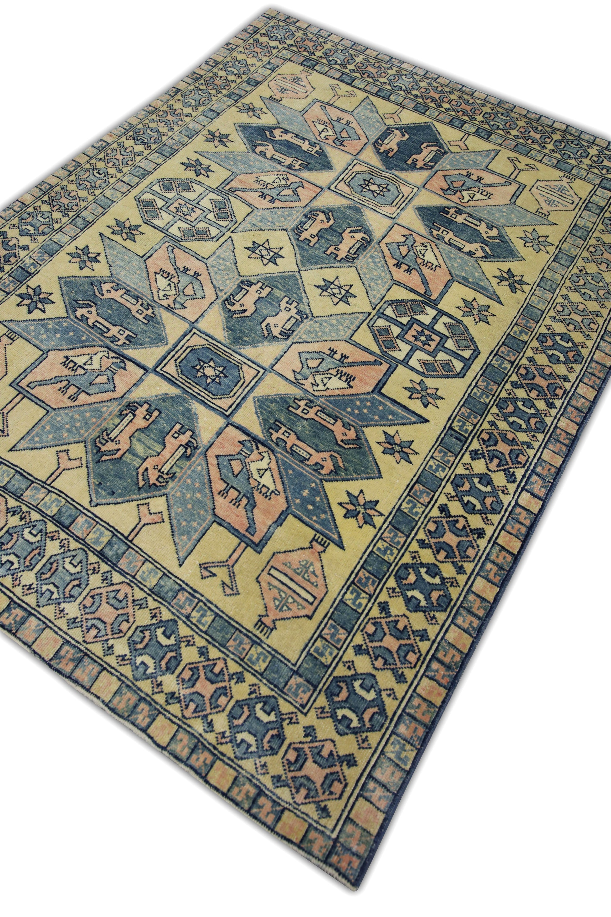 Turkish Vintage Anatolian Rug  4'11" x 6'7" #214