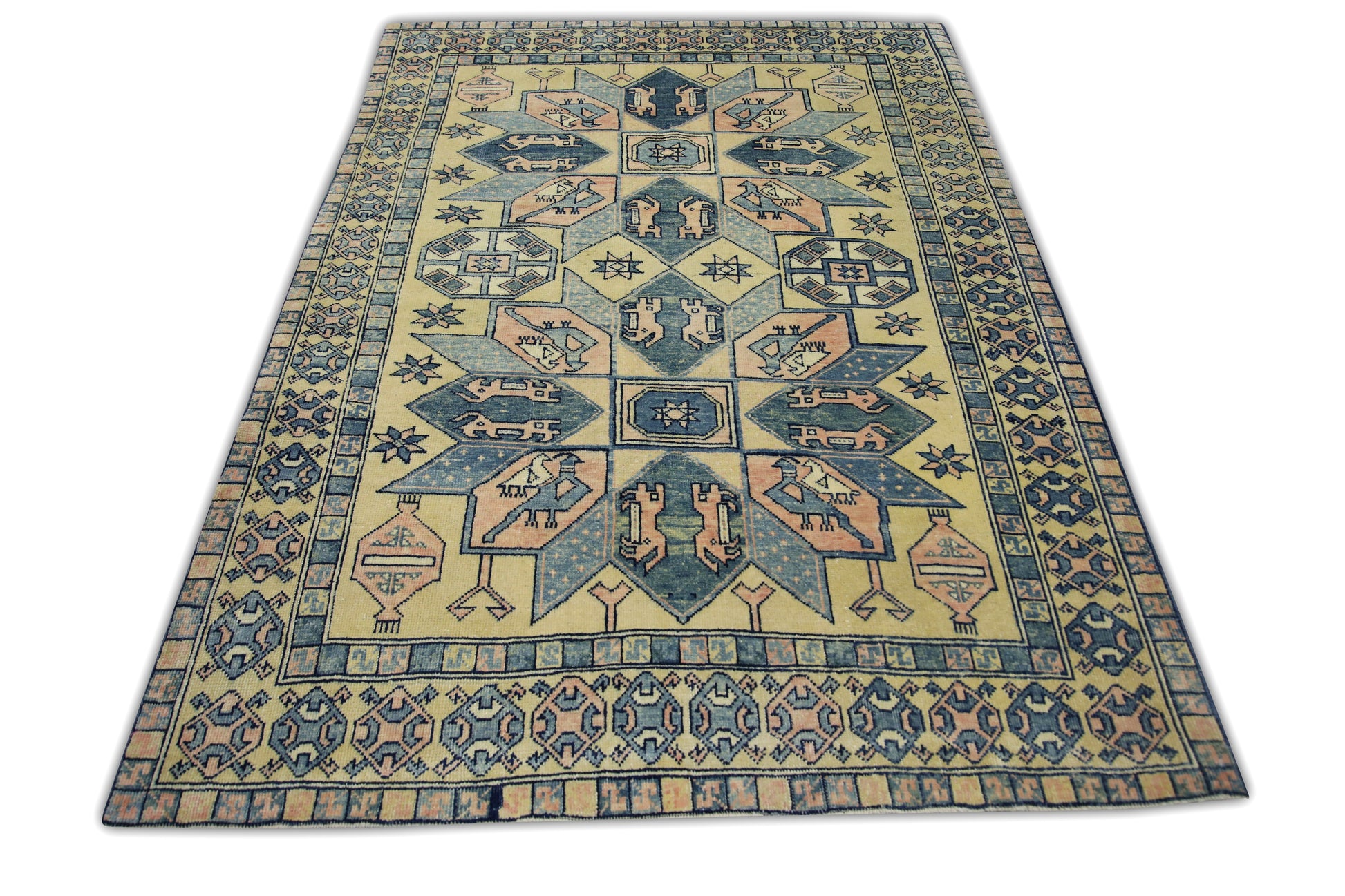 Turkish Vintage Anatolian Rug  4'11" x 6'7" #214