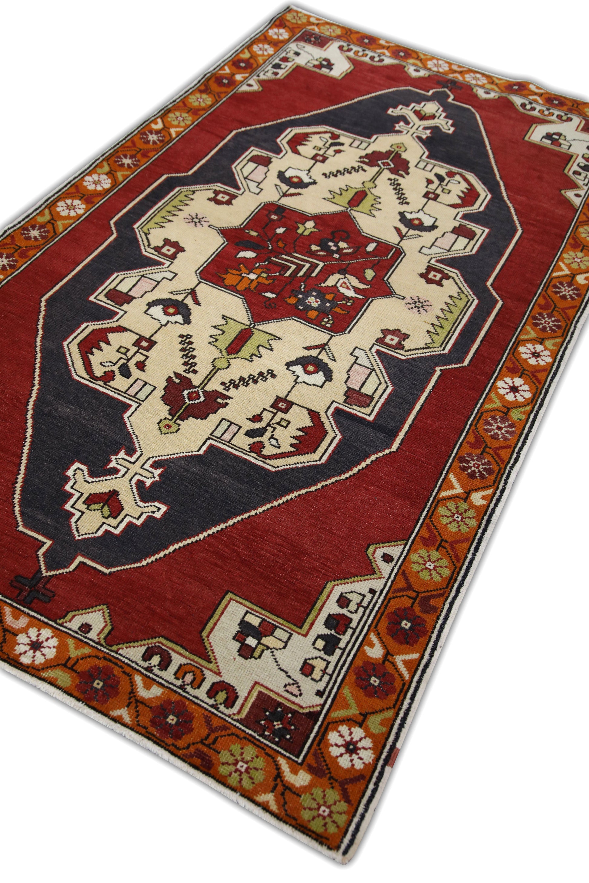 Turkish Vintage Anatolian Rug  4'4" x 7'9" #53