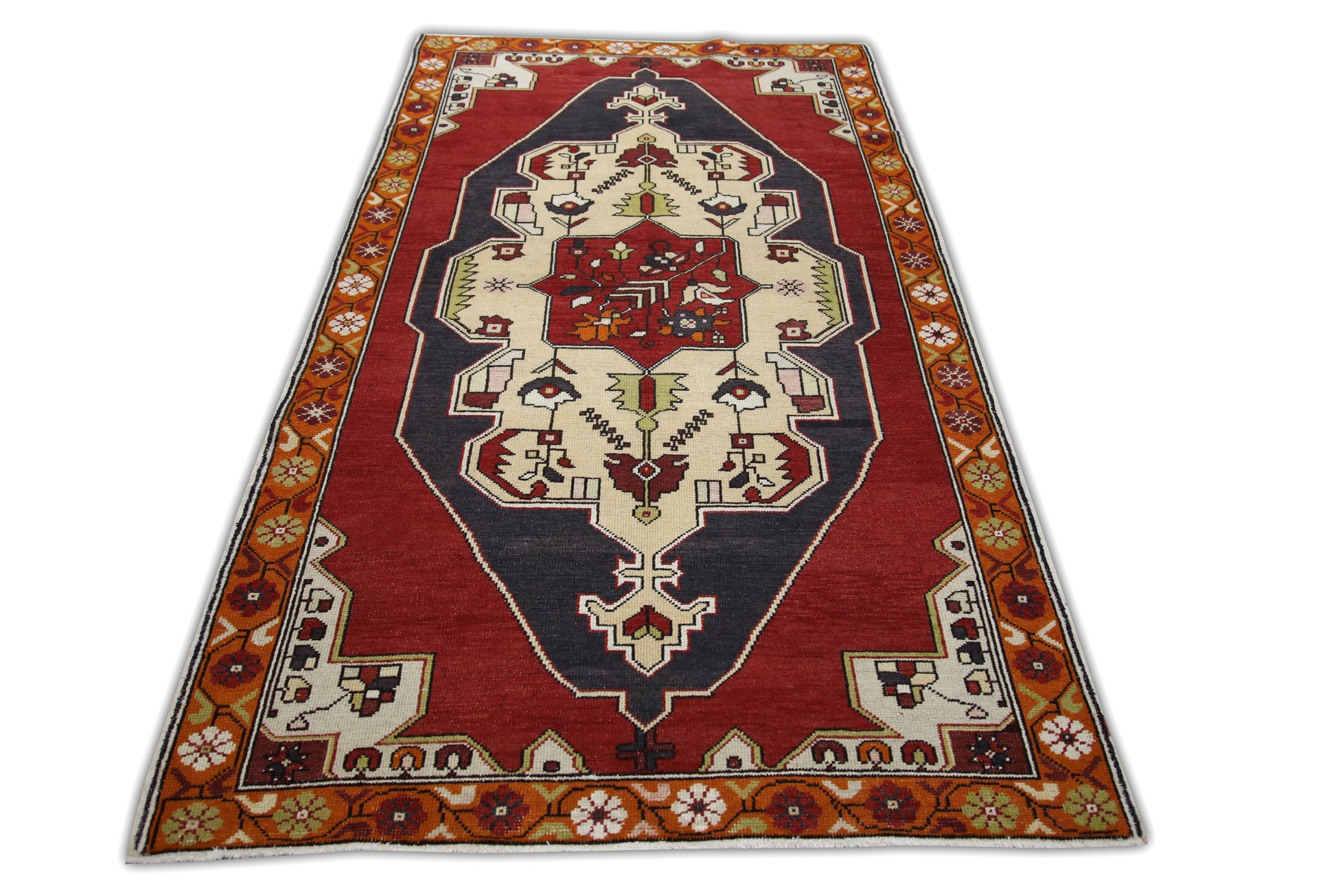 Turkish Vintage Anatolian Rug  4'4" x 7'9" #53