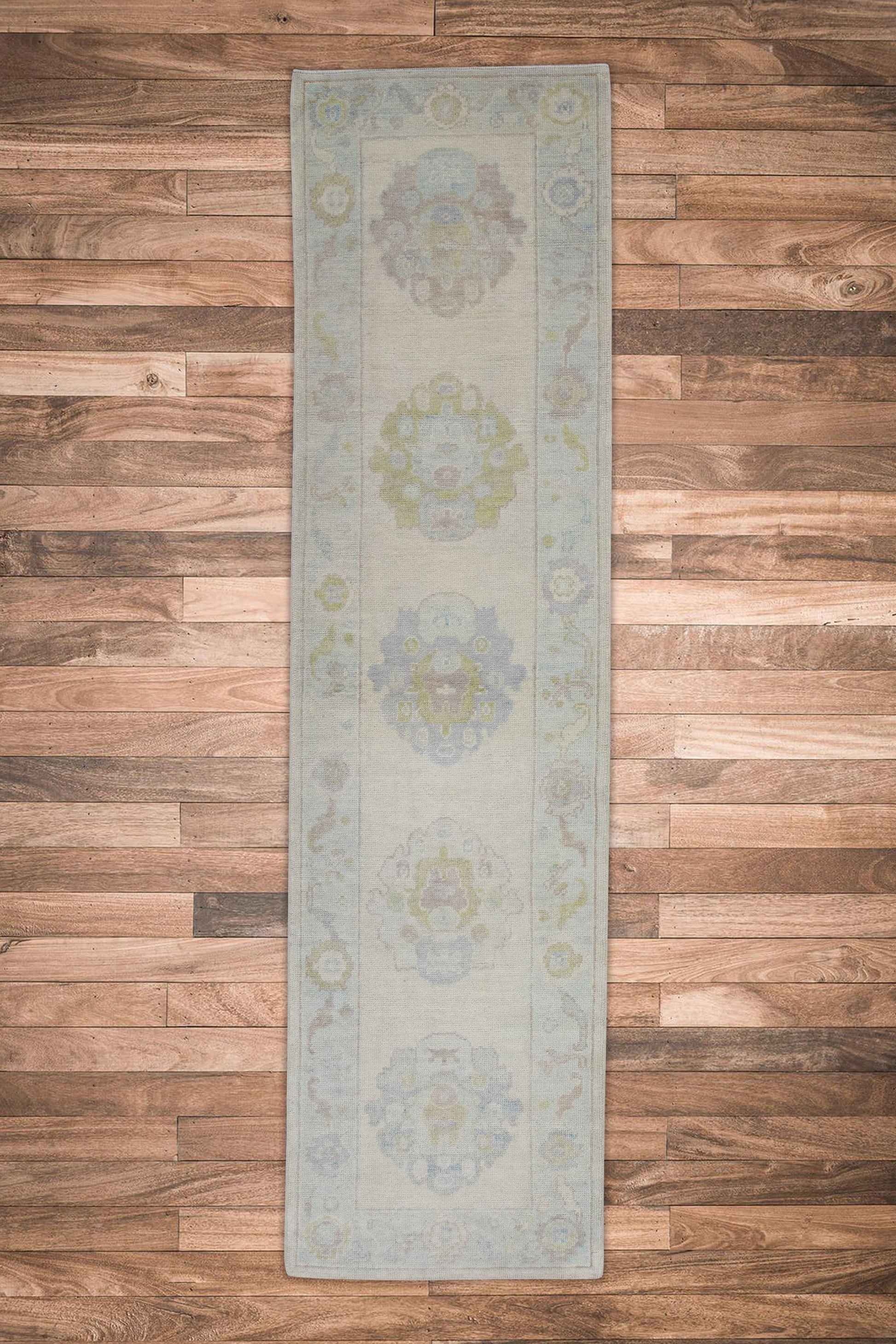 Turkish Oushak Rug 2'8" x 10' #8486
