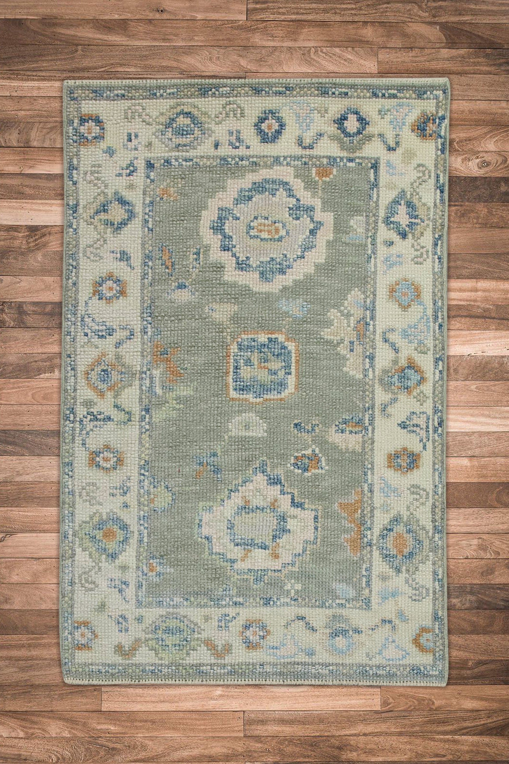 Turkish Oushak Rug 2'2" x 3'3" #8095