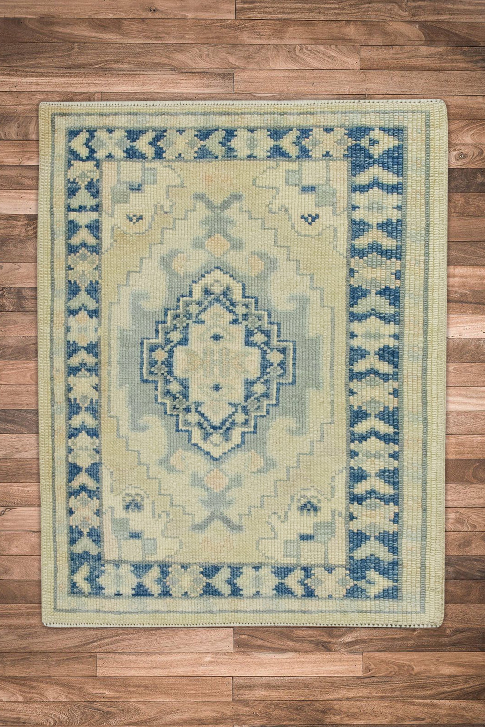 Turkish Oushak Rug 2'4" x 2'11" #7817
