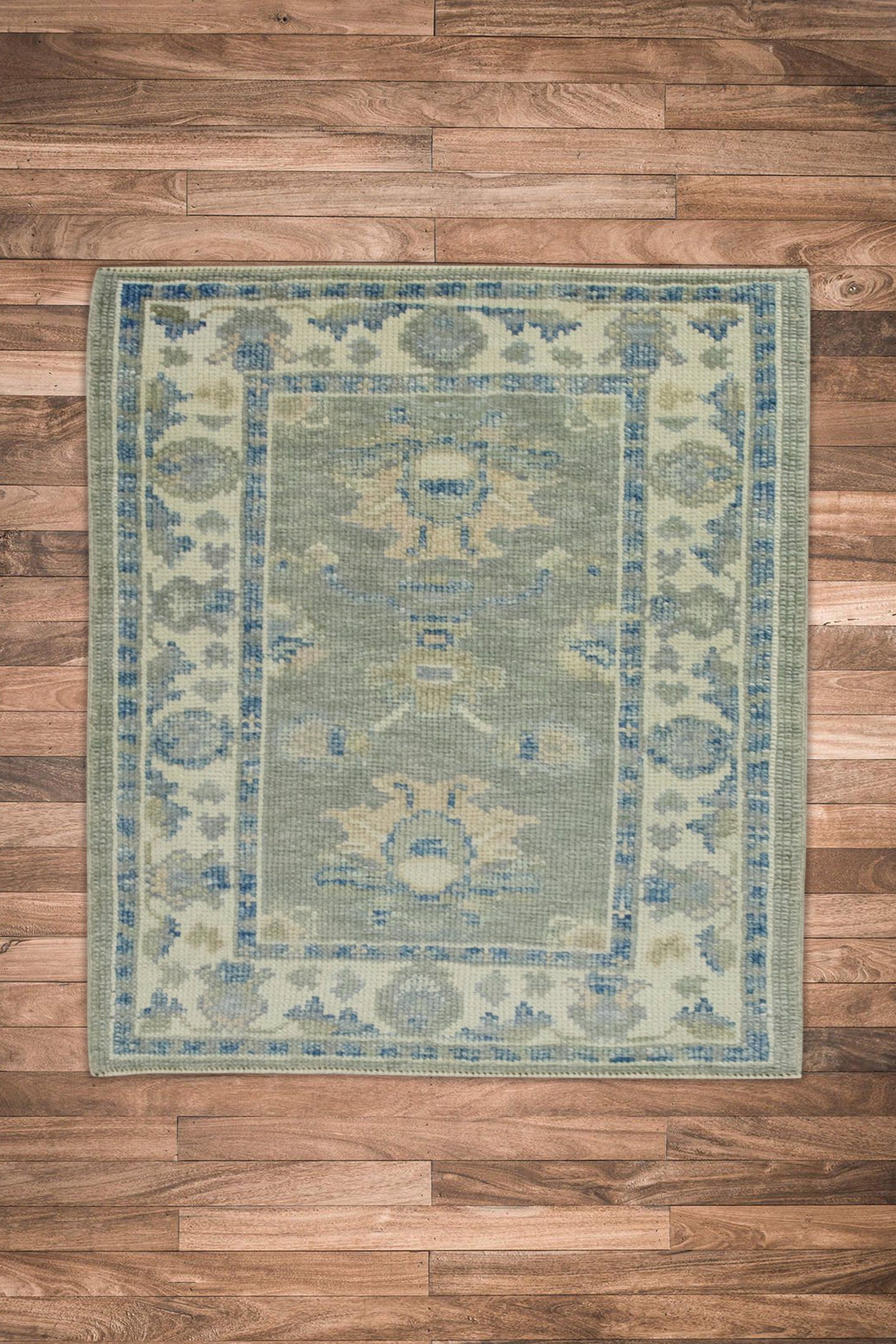 Turkish Oushak Rug 2'4" x 2'7" #7825