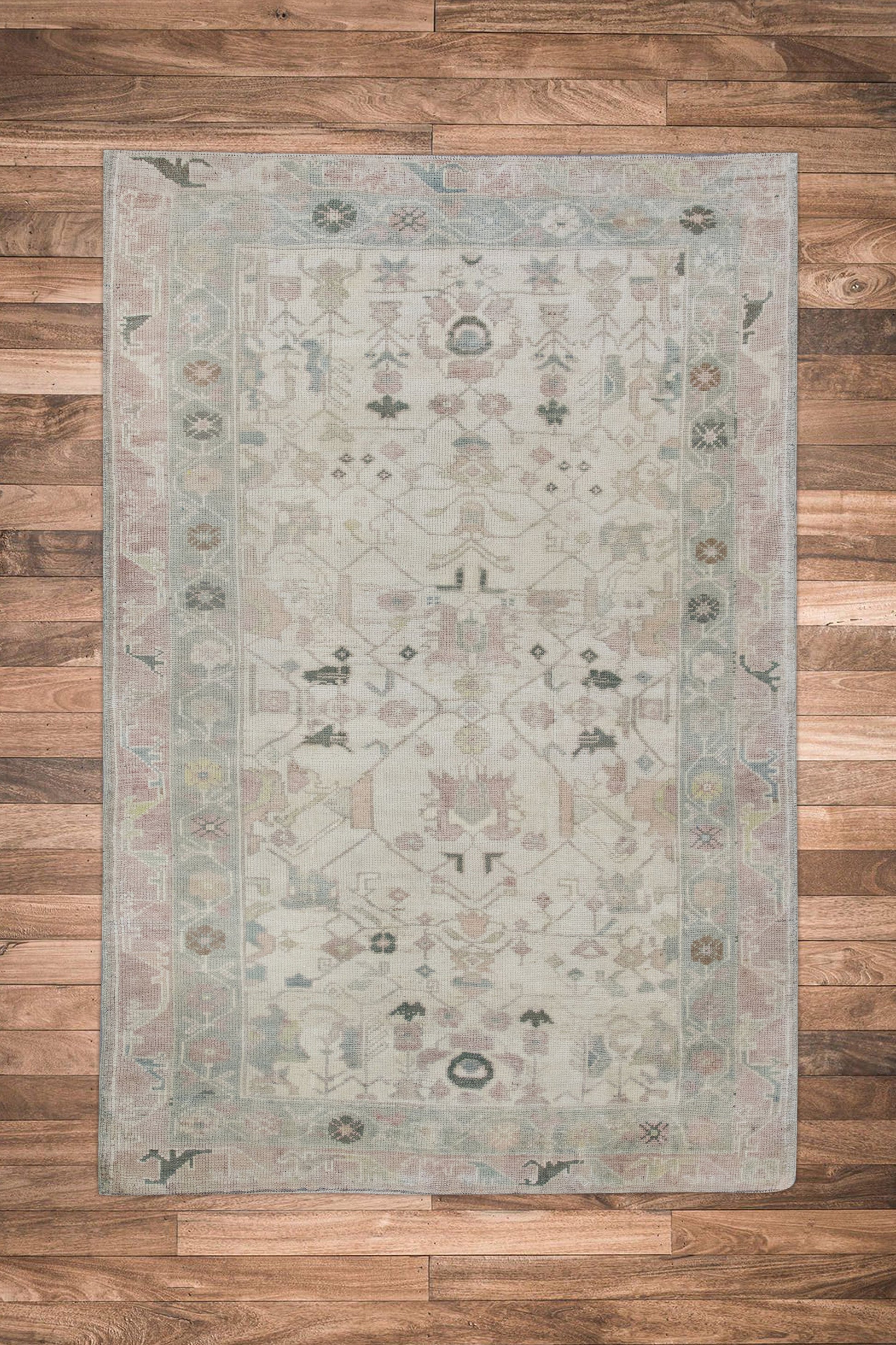 Turkish Vintage Anatolian Rug  4'1" x 5'6" #10960