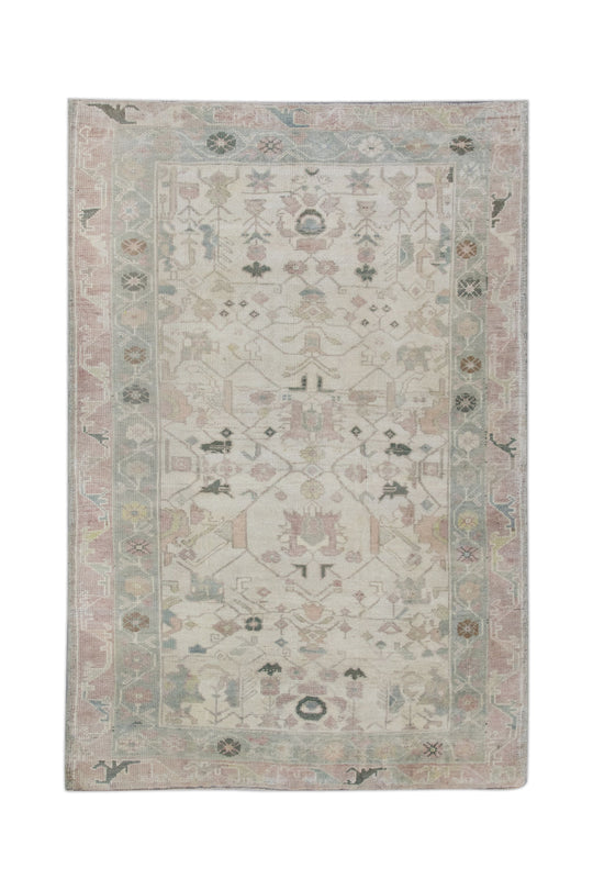 #10960 Turkish Vintage Anatolian Rug  4'1" x 5'6"