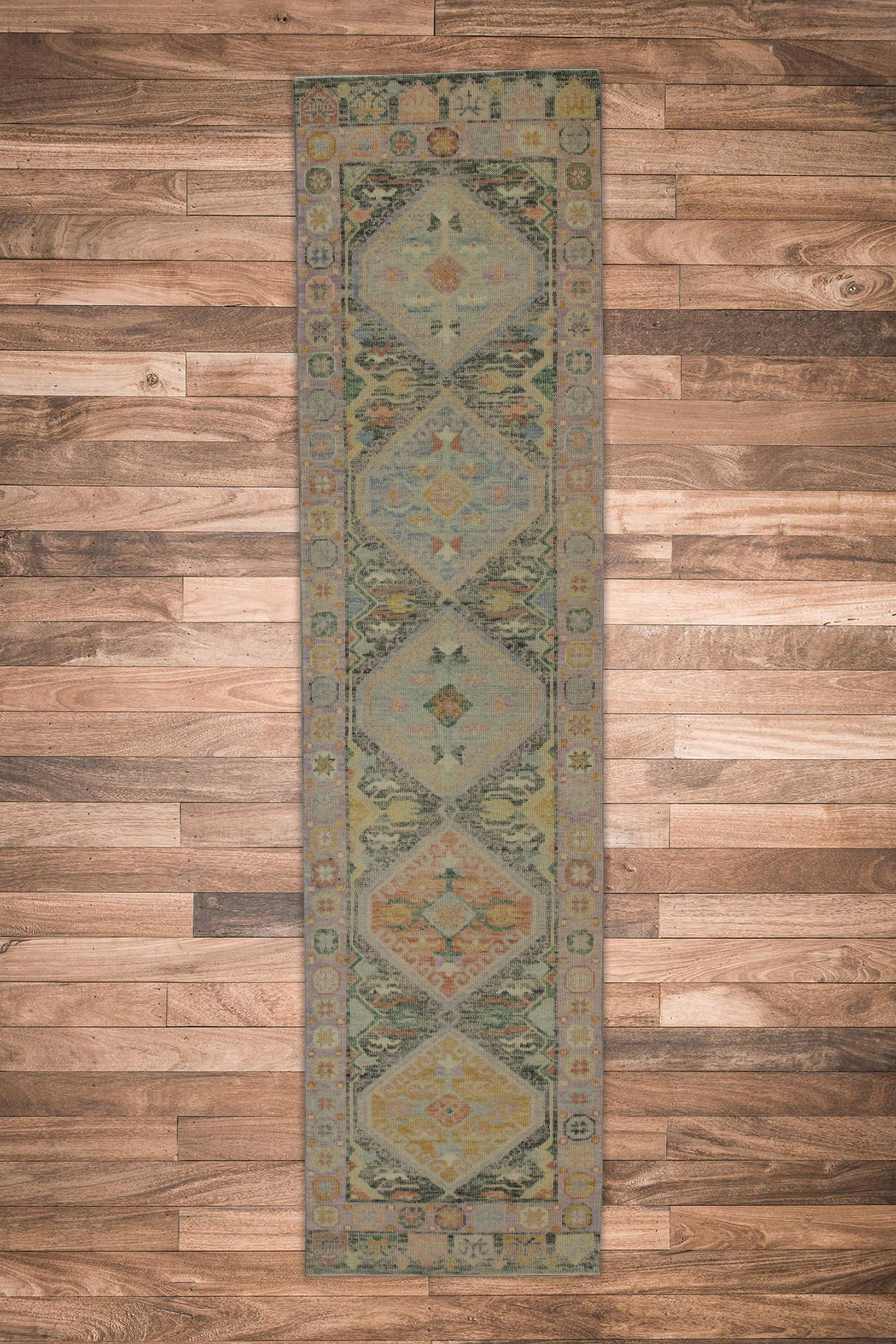 Turkish Oushak Rug 3' x 12'3" #6401