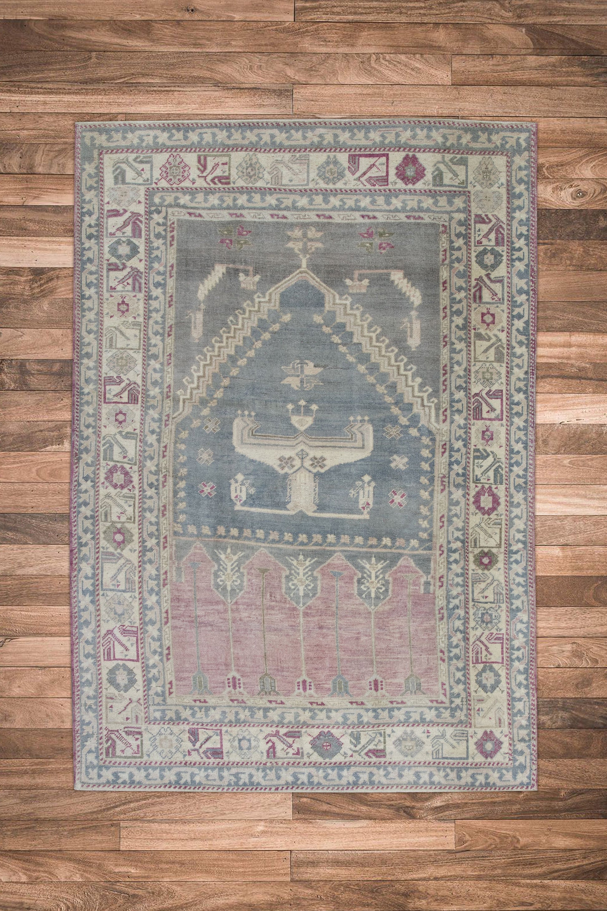 Turkish Vintage Anatolian Rug  4'9" x 6'4" #11171