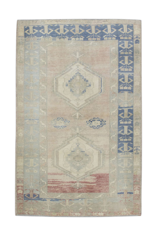 #11072 Turkish Vintage Anatolian Rug  3'8" x 5'7"