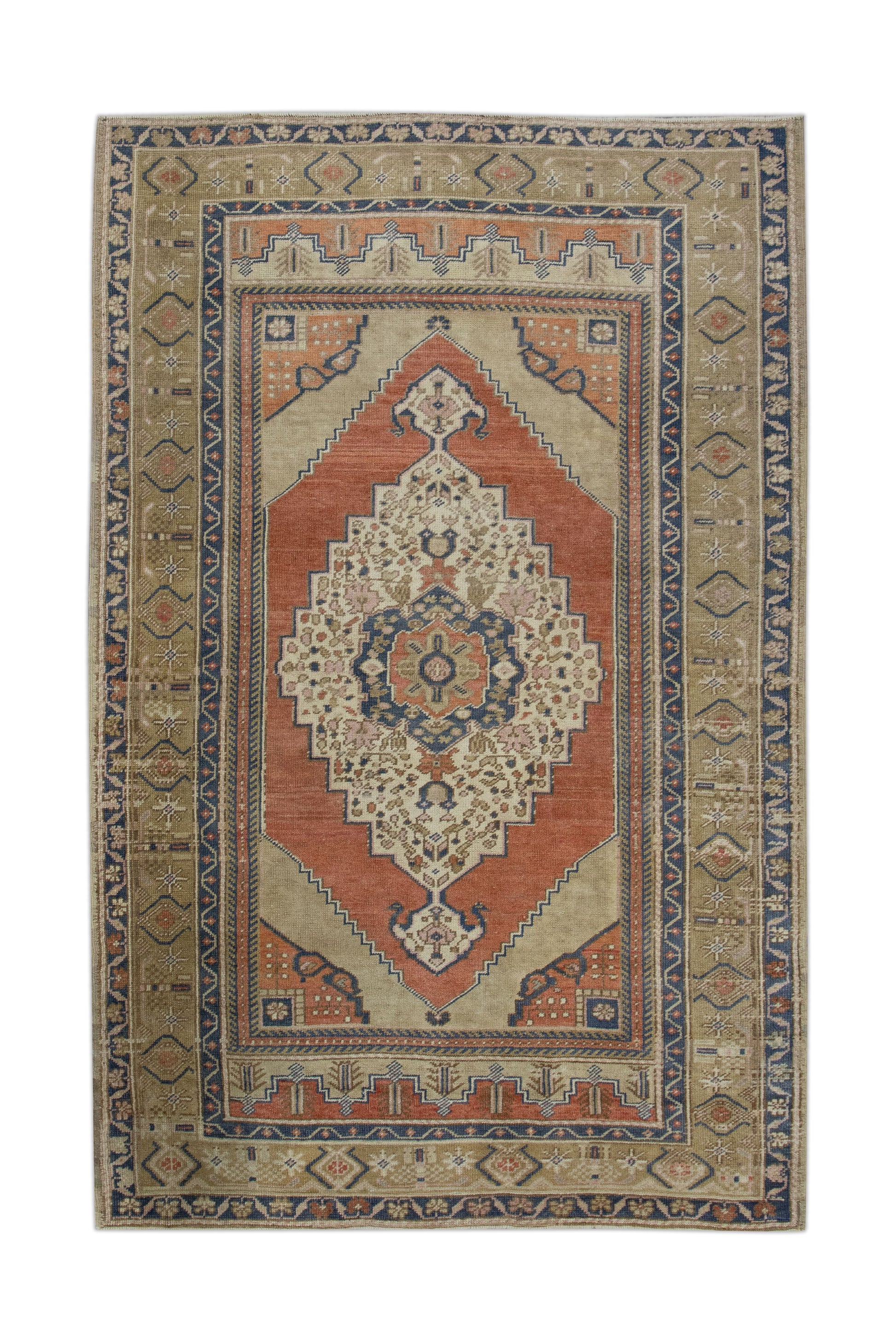 Turkish Vintage Anatolian Rug  4'2" x 6'5" #11073