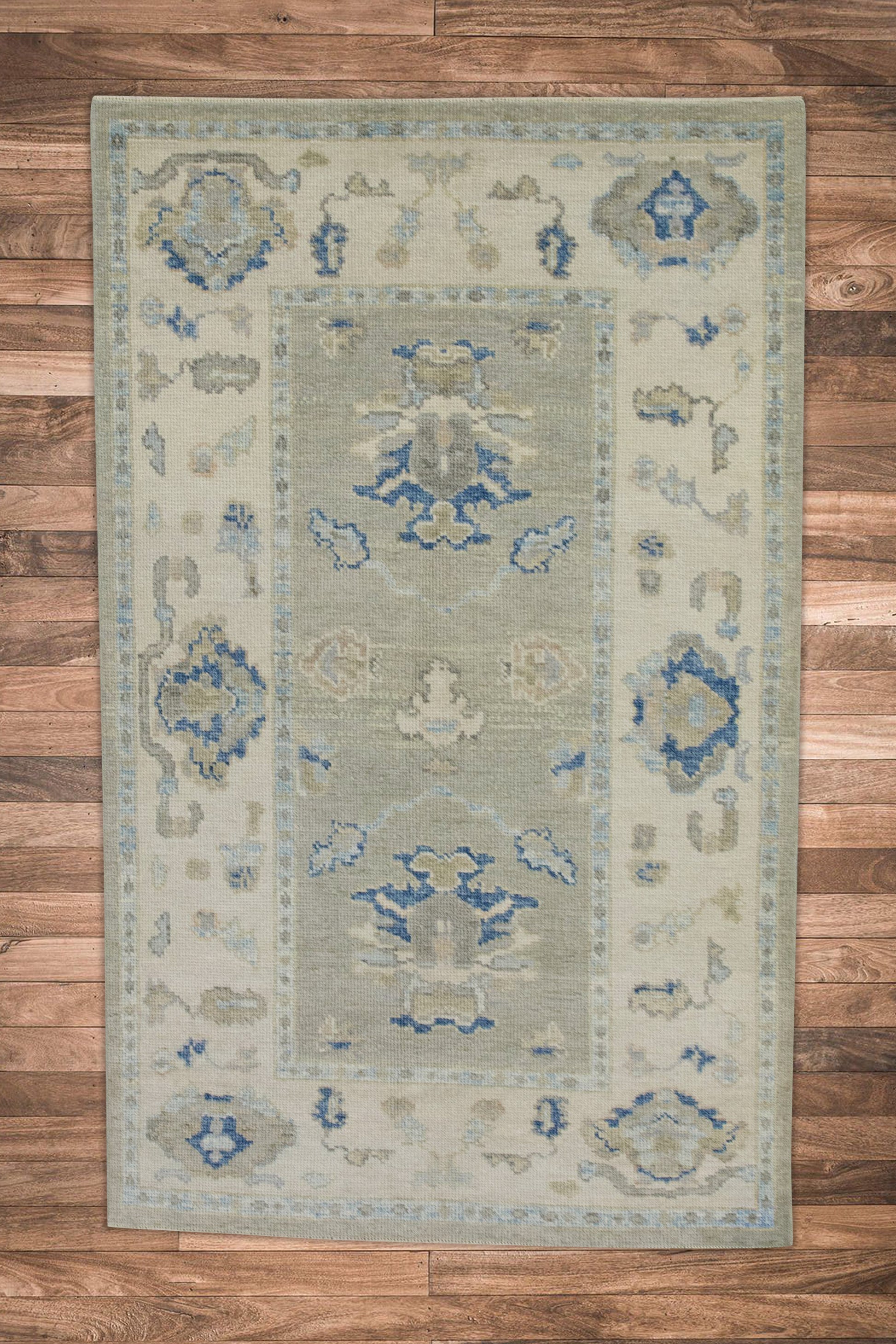 Turkish Oushak Rug 3'8" x 5'10" #7886