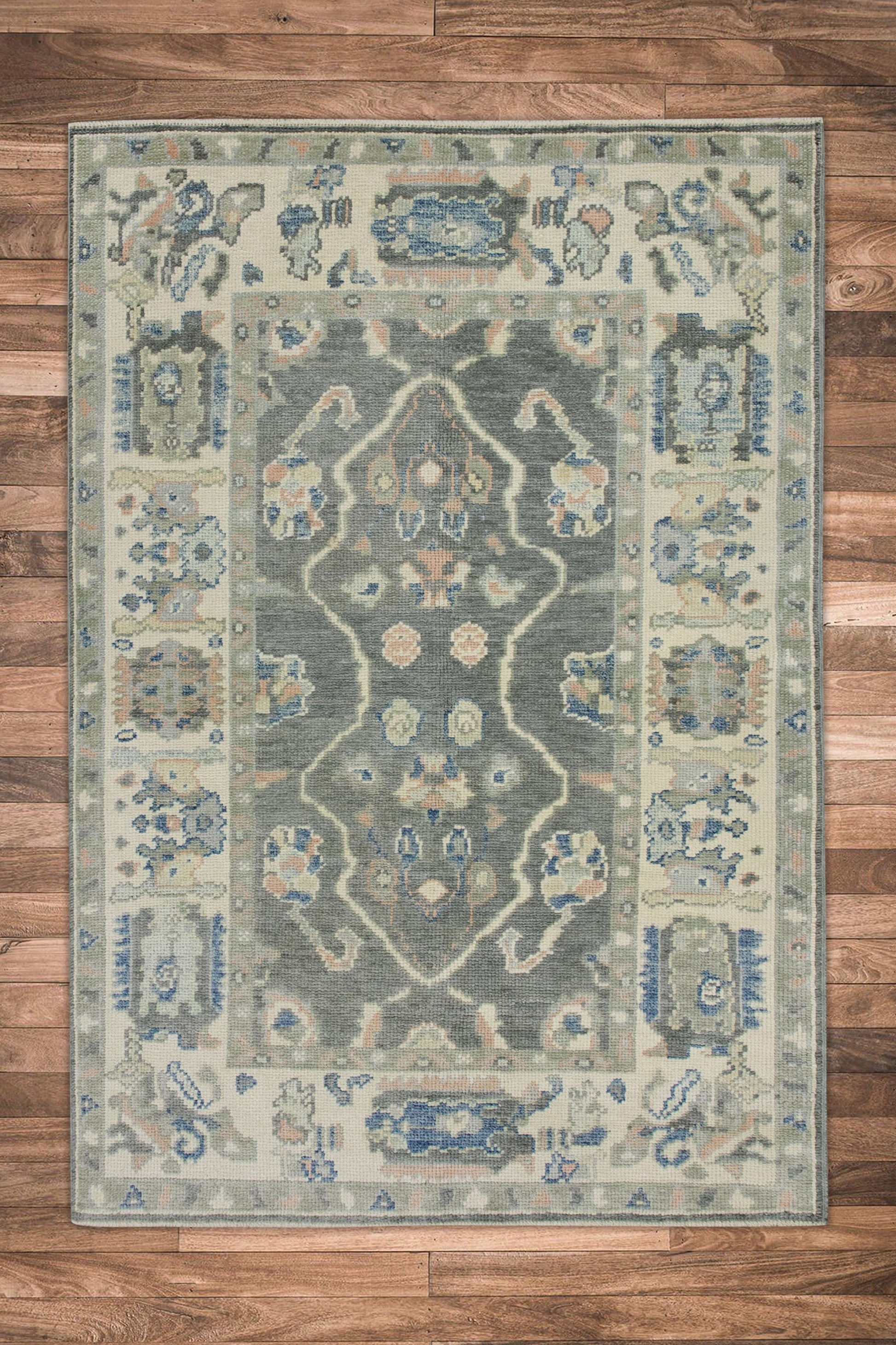 Turkish Oushak Rug 4' x 5'10" #8025
