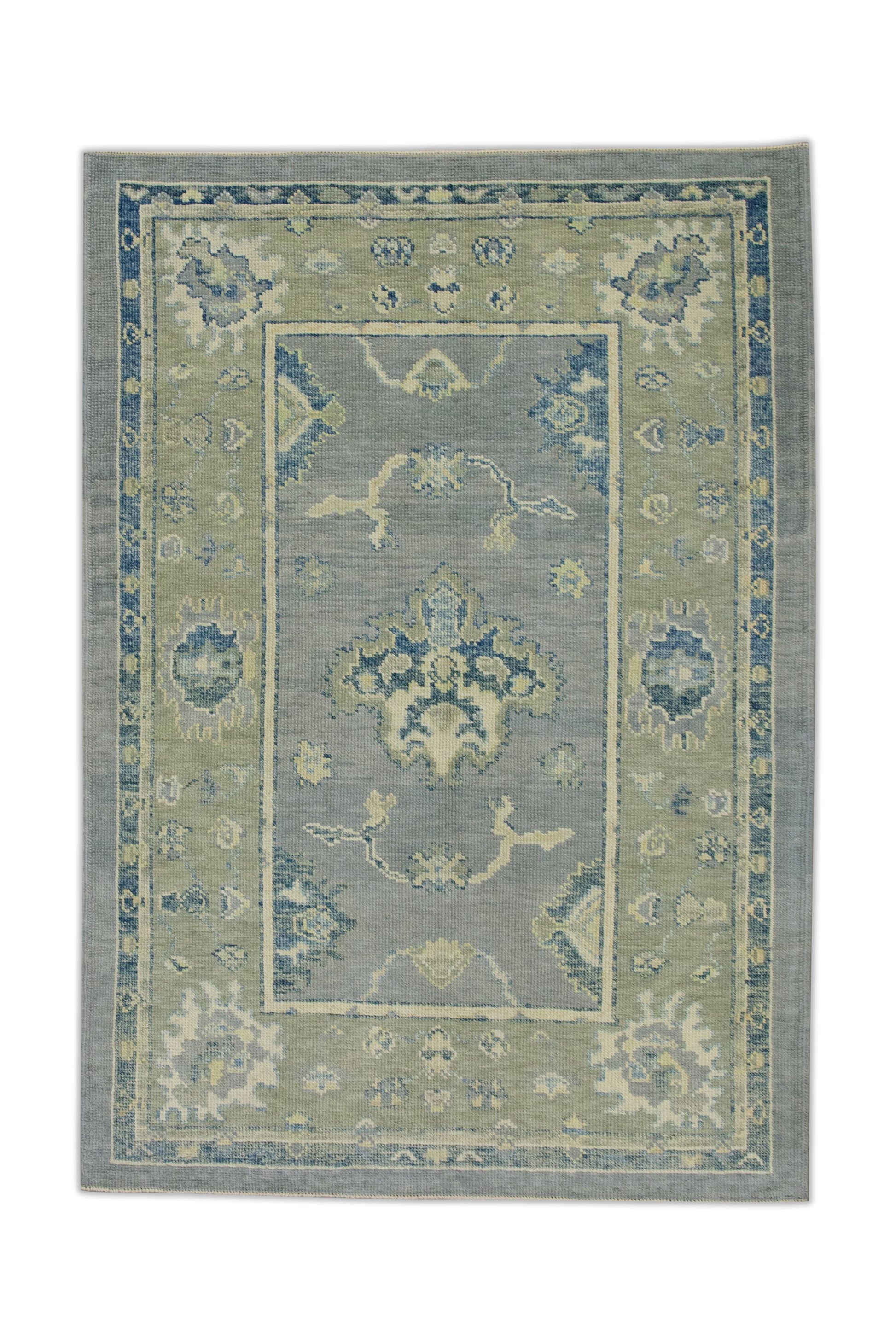 Turkish Oushak Rug 4'1" x 5'10" #7846