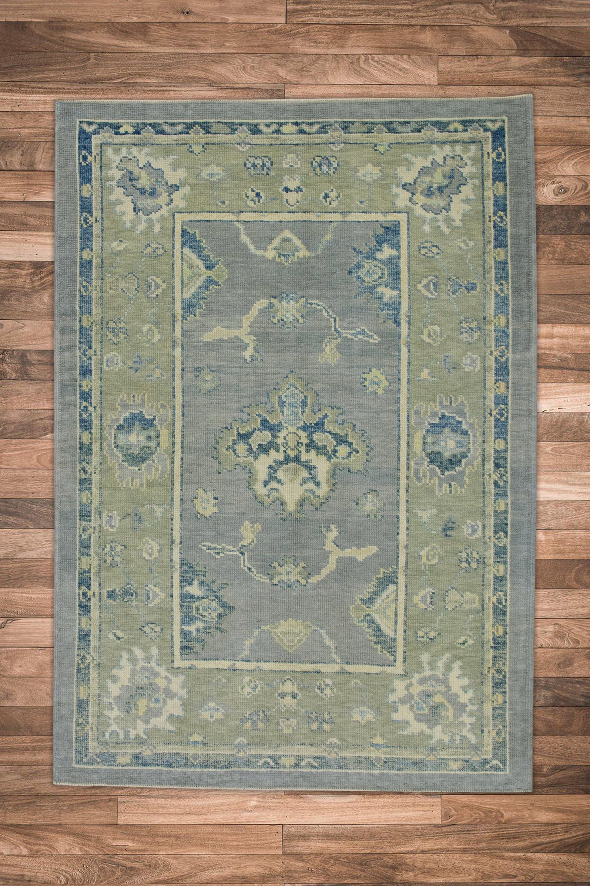 Turkish Oushak Rug 4'1" x 5'10" #7846