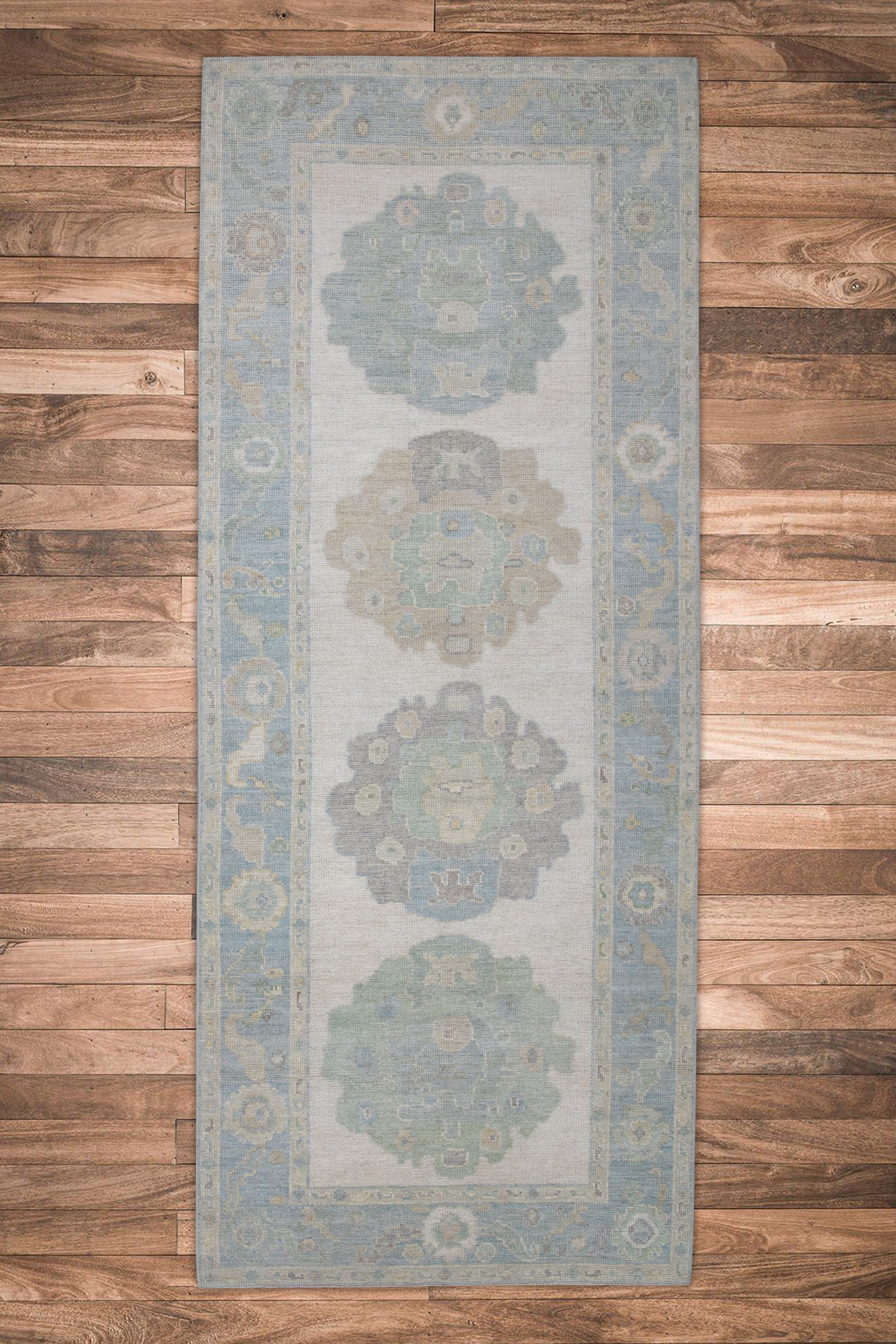 Turkish Oushak Rug 4' x 10'2" #11274