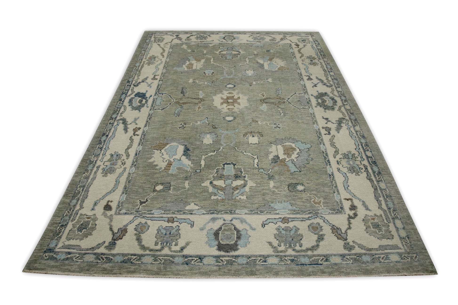 Turkish Oushak Rug 6'3" x 8'11" #8009