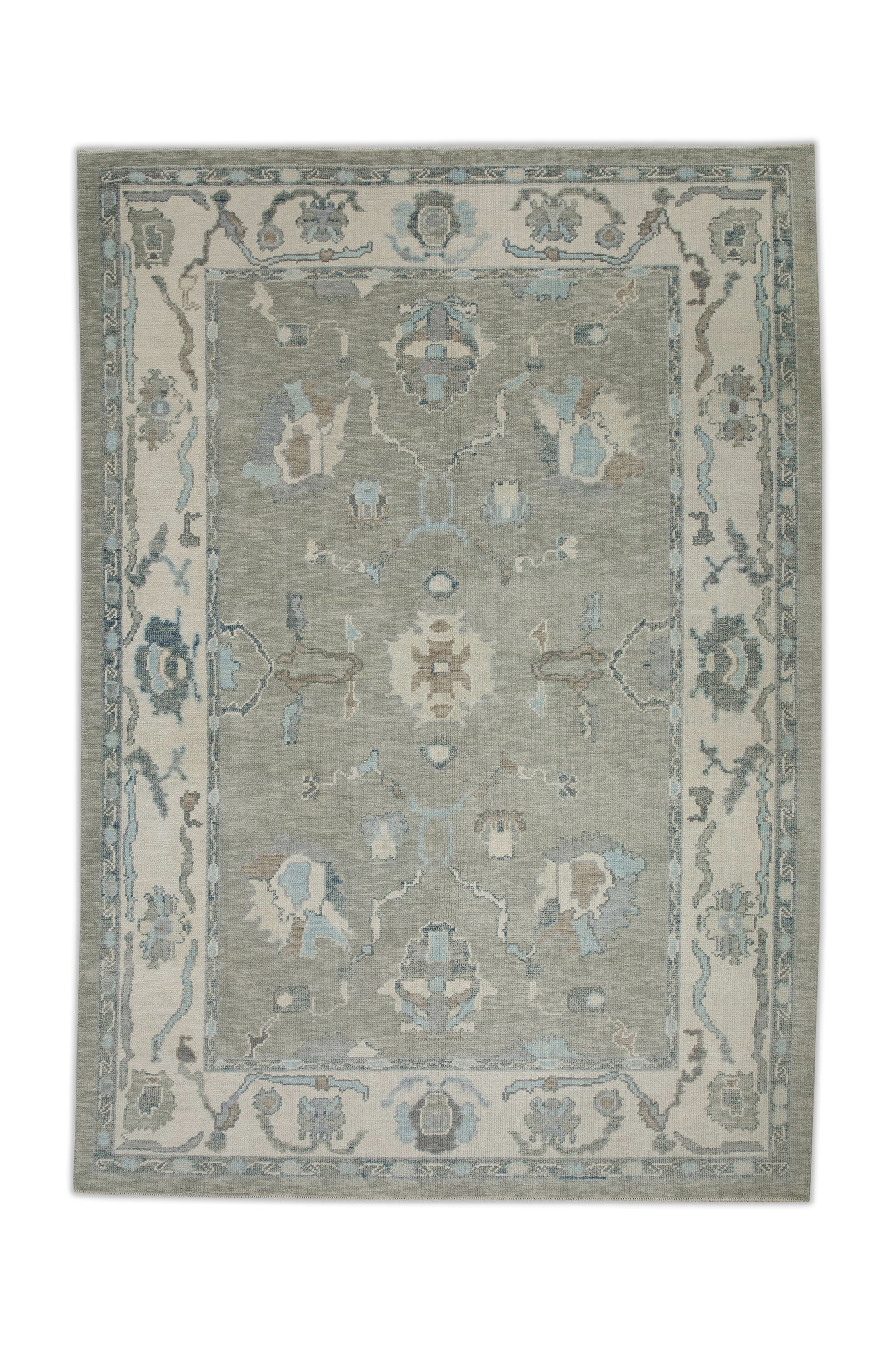 Turkish Oushak Rug 6'3" x 8'11" #8009