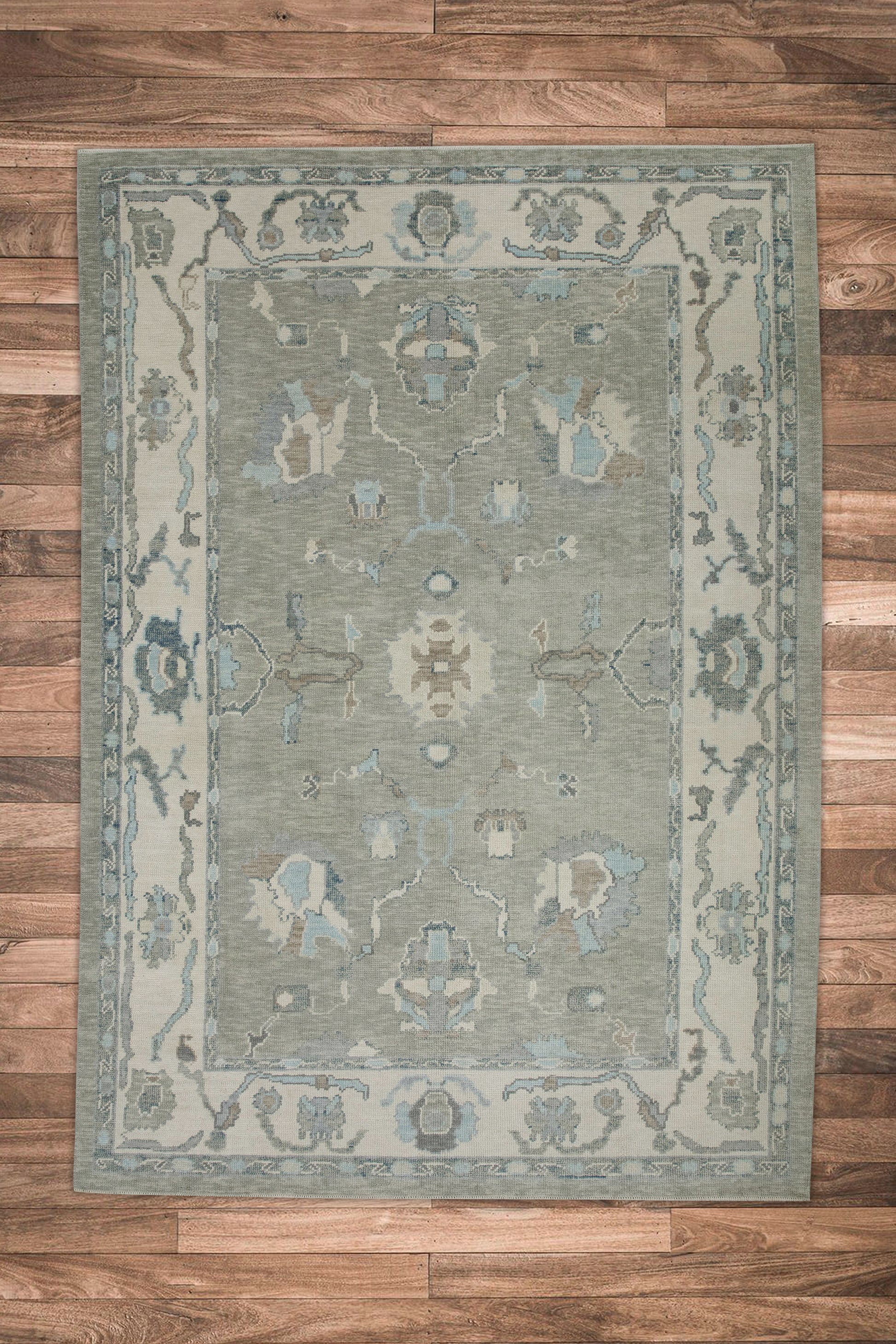 Turkish Oushak Rug 6'3" x 8'11" #8009