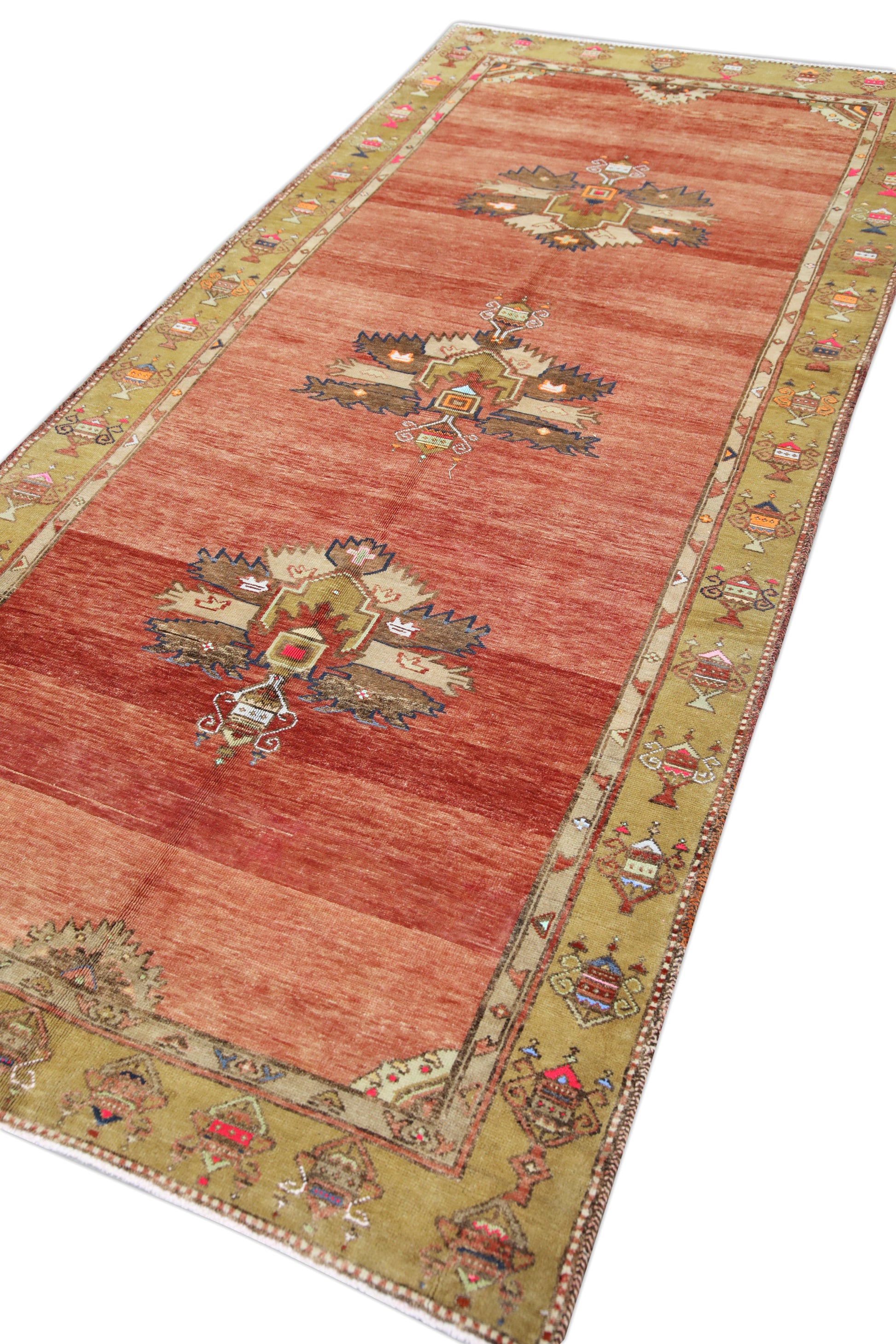 Turkish Vintage Anatolian Rug  4'7" x 10'7" #235