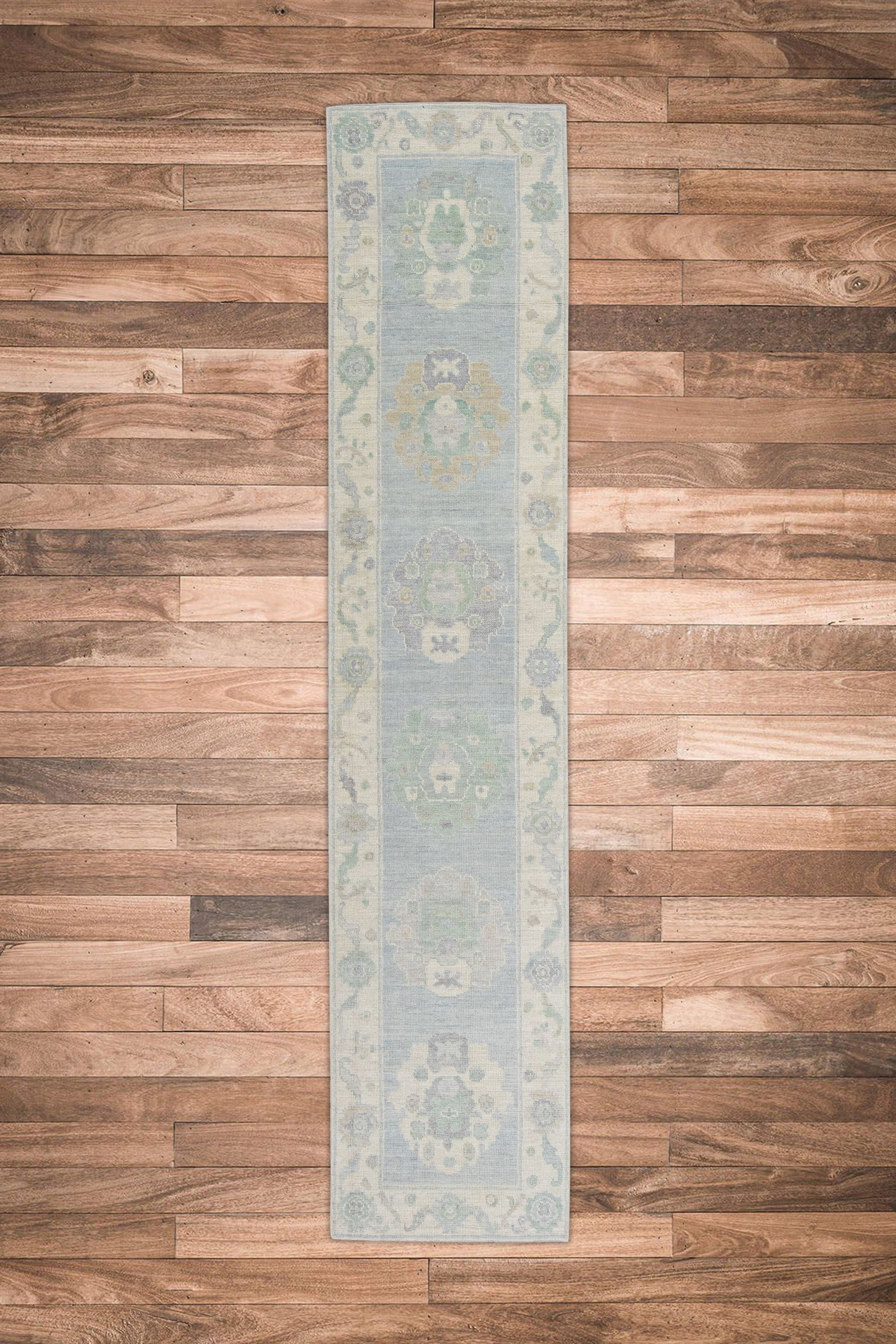 Turkish Oushak Rug 2'7" x 12'2" #11200