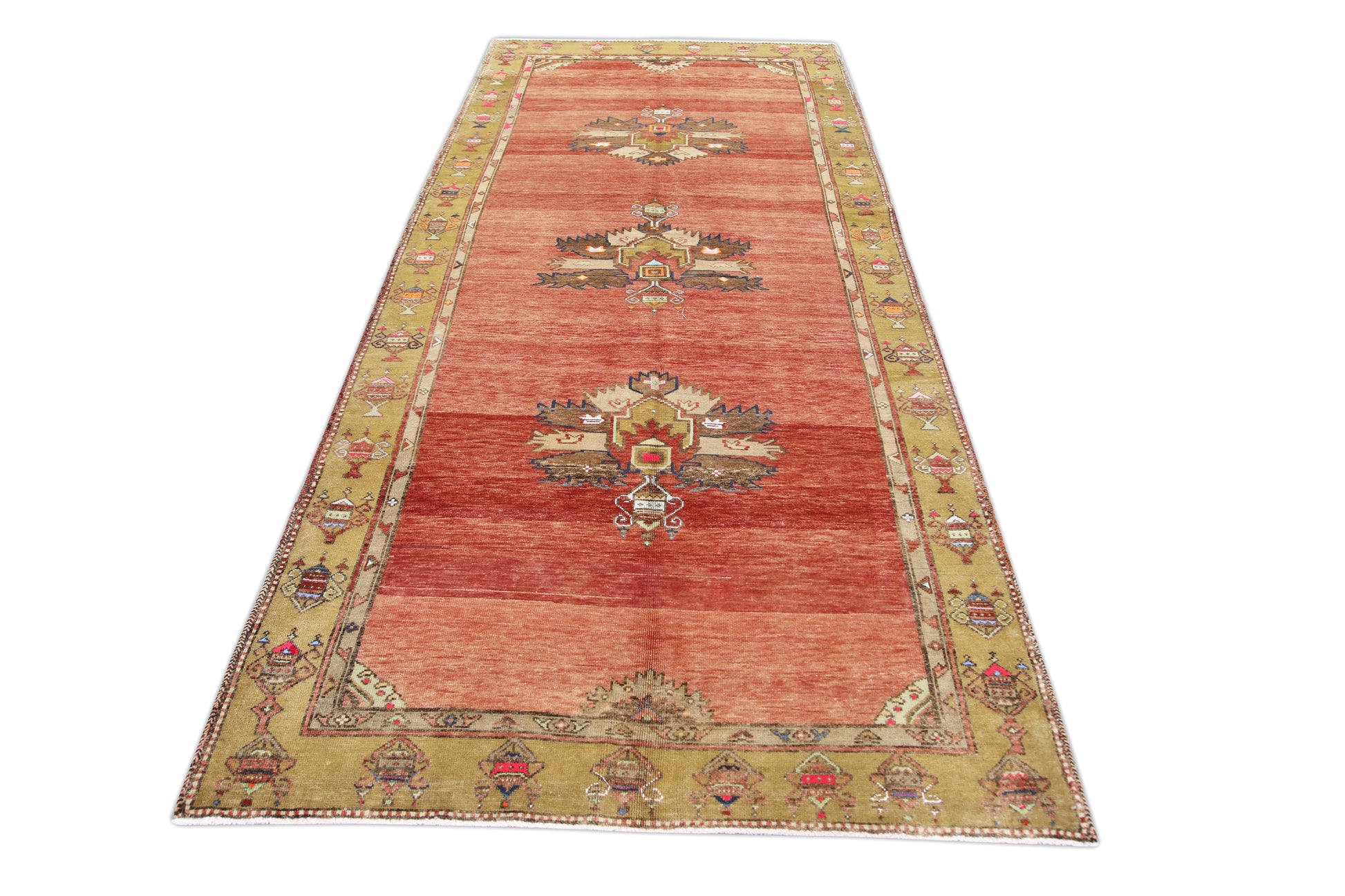 Turkish Vintage Anatolian Rug  4'7" x 10'7" #235