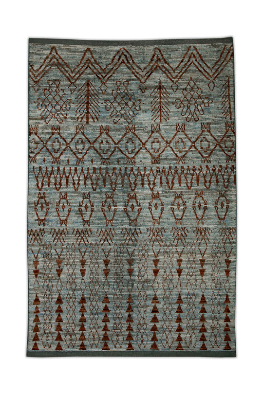 #6005 Hand Knotted Turkish Modern Rug 6'2" x 9'5"