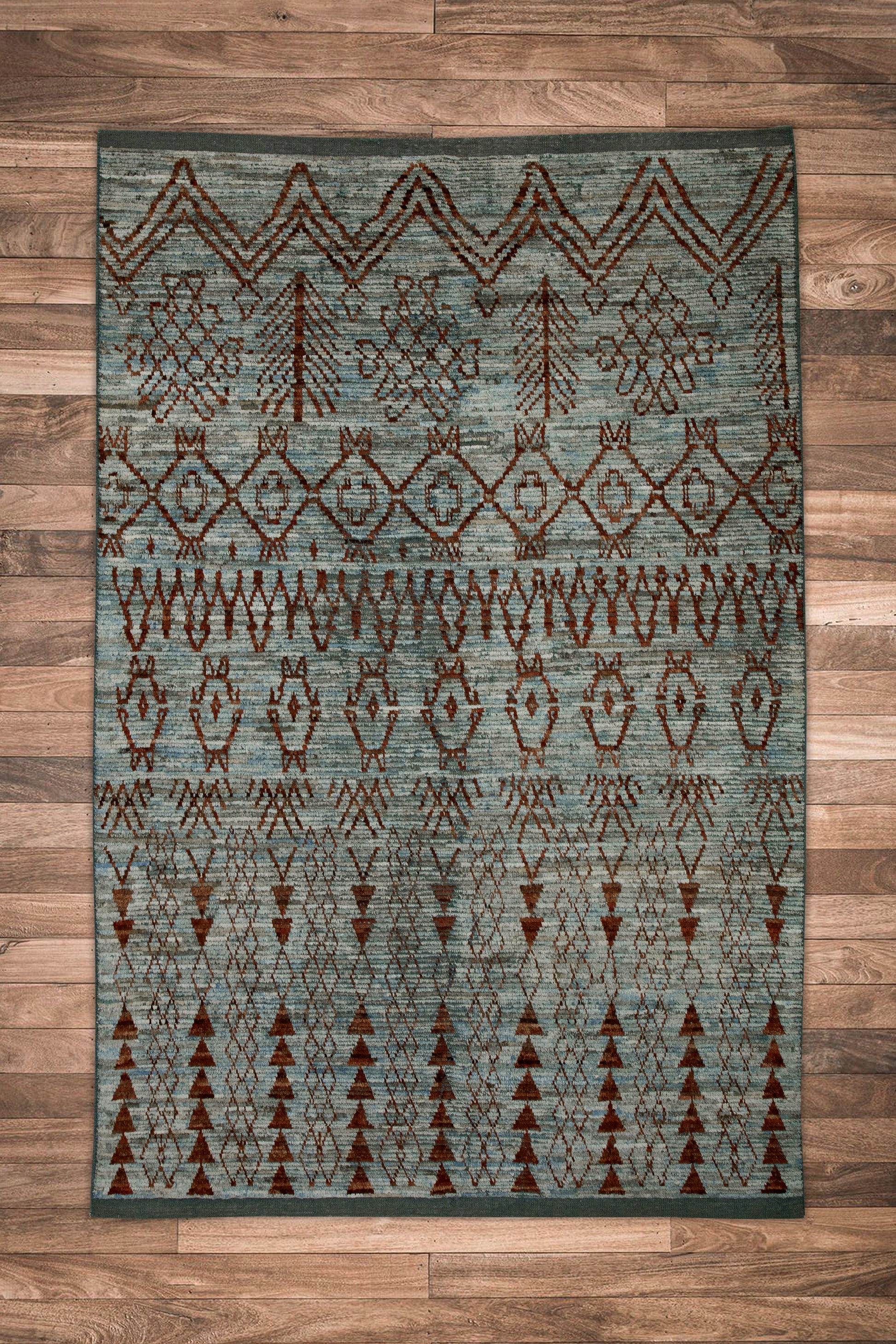 Turkish Tulu Rug Hand Knotted 6'2" x 9'5" #6005