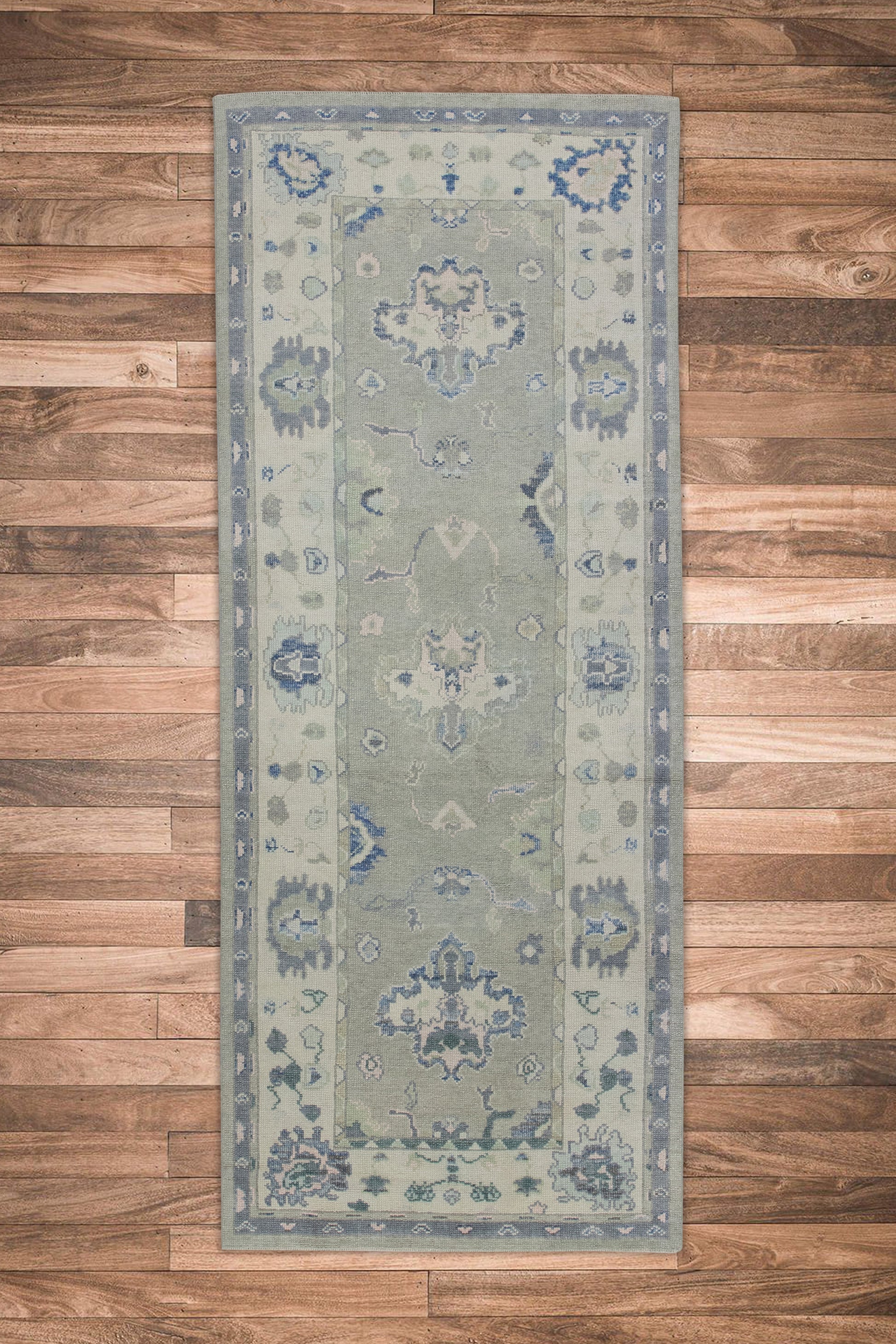 Turkish Oushak Rug 3'10" x 9'7" #7653