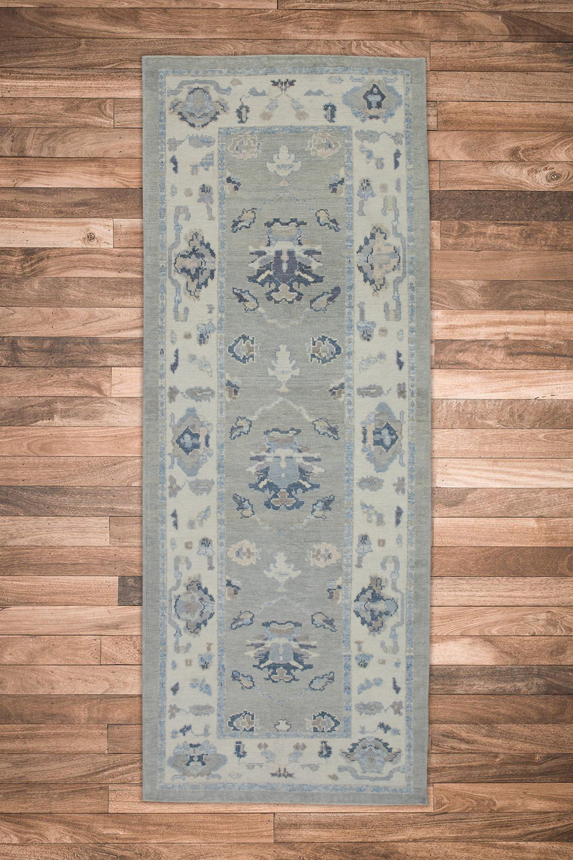 Turkish Oushak Rug  4'1" x 10'6" #8203