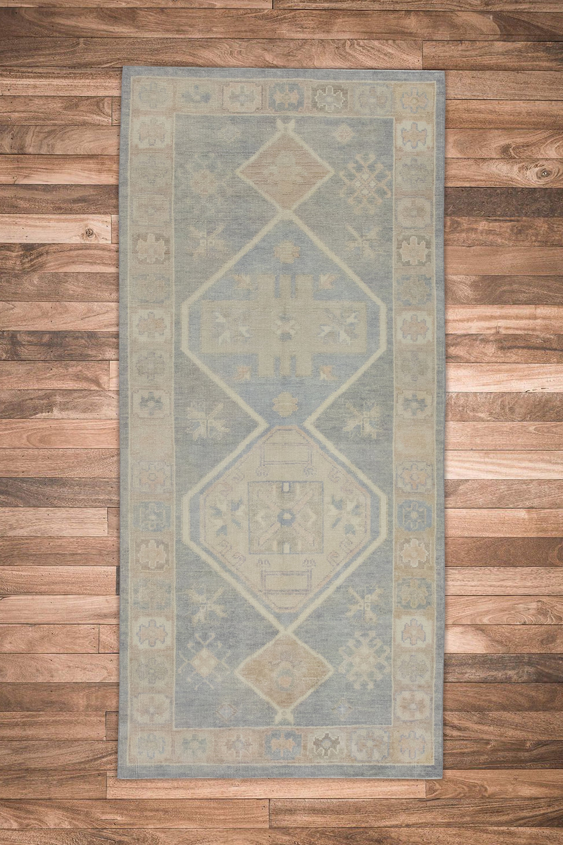 Turkish Oushak Rug 3'9" x 8'6" #8632