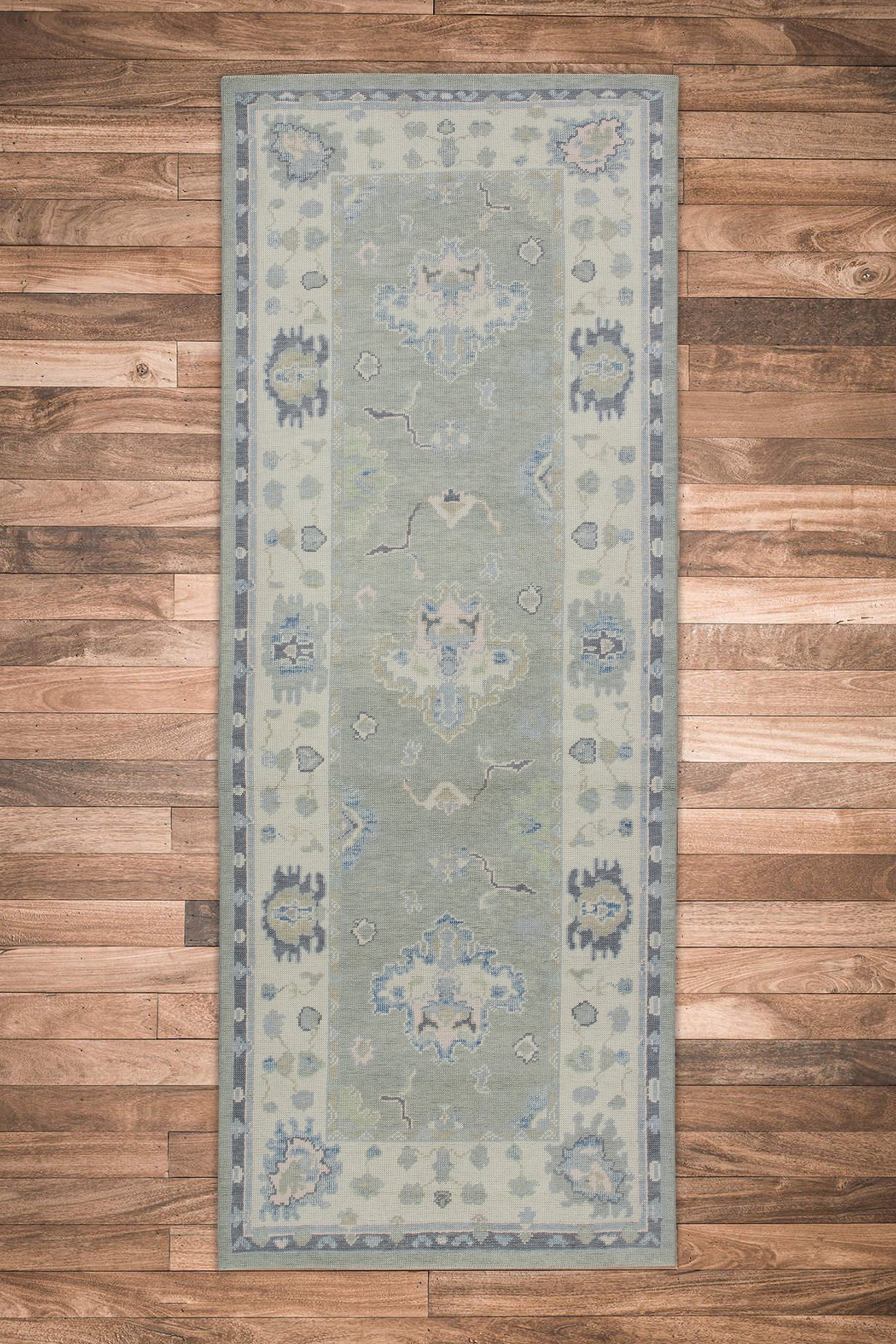 Turkish Oushak Rug 3'11" x 10'1" #7633