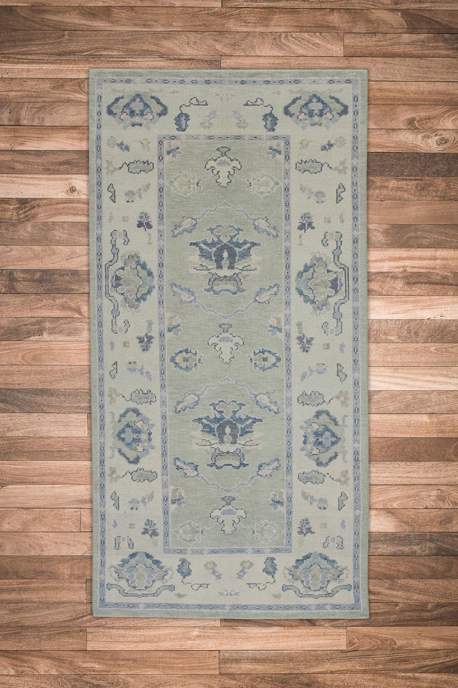 Turkish Oushak Rug 3'8" x 7'8" #7921