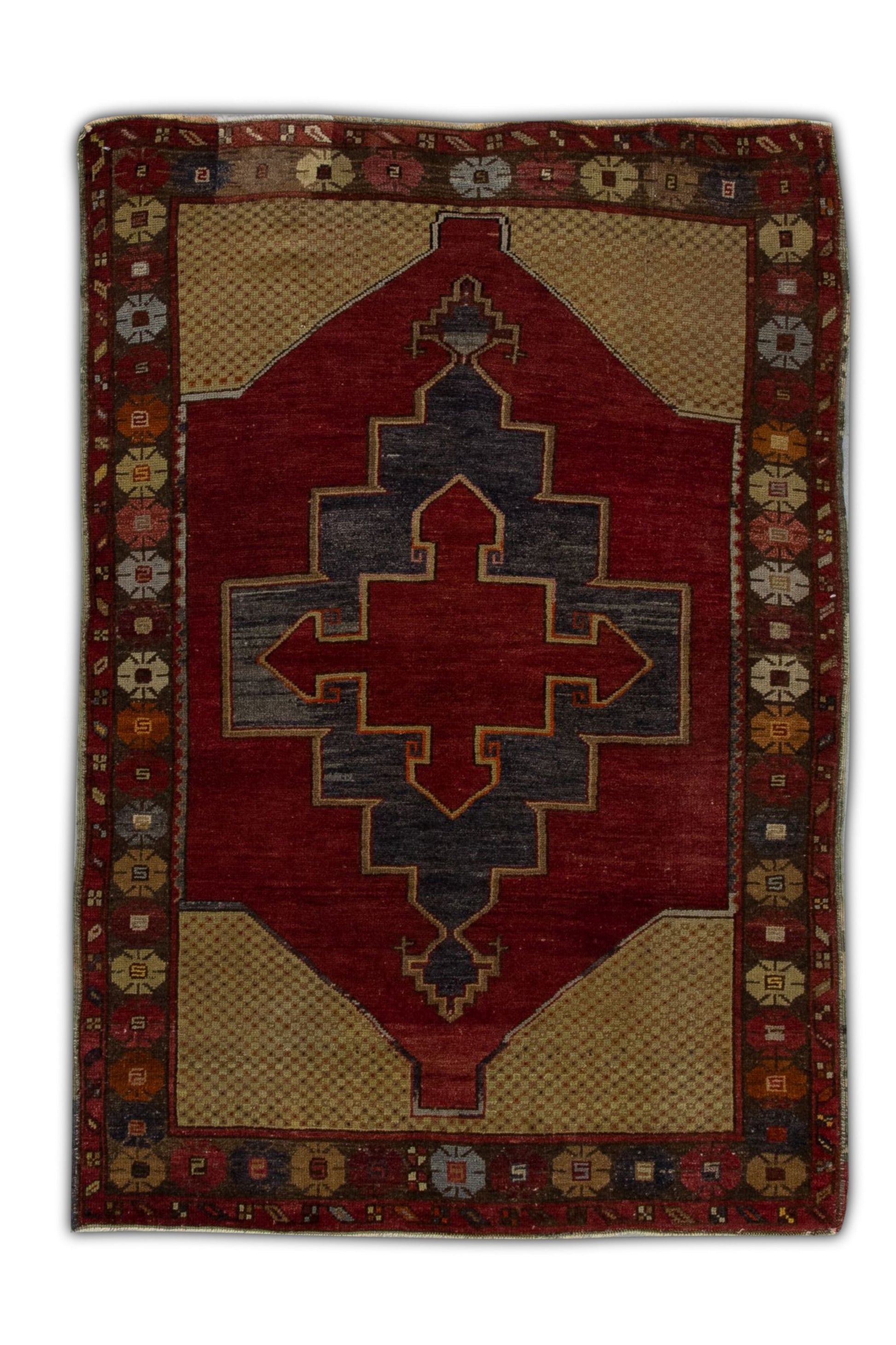Turkish Vintage Anatolian Rug 3'8" x 5'1" #1044