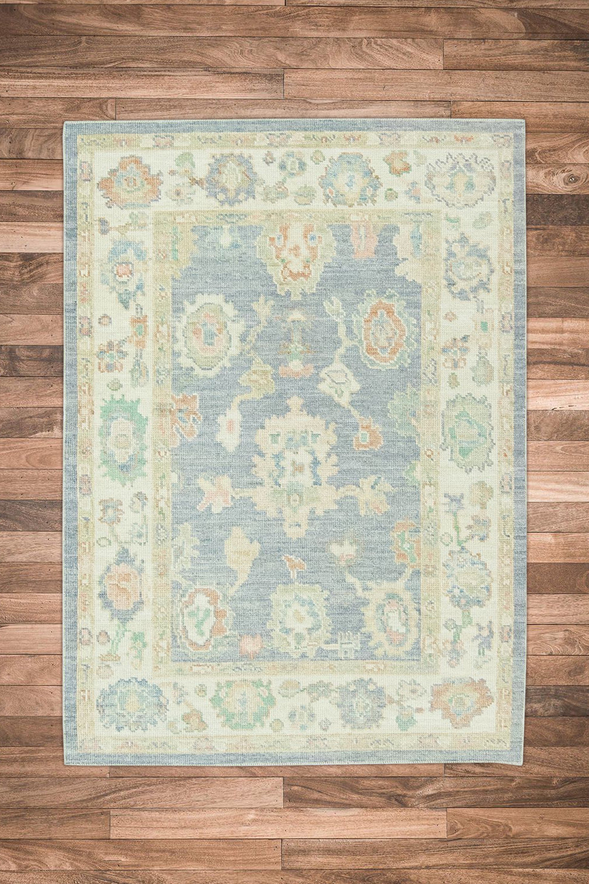 Turkish Oushak Rug 4'2" x 5'10" #15016