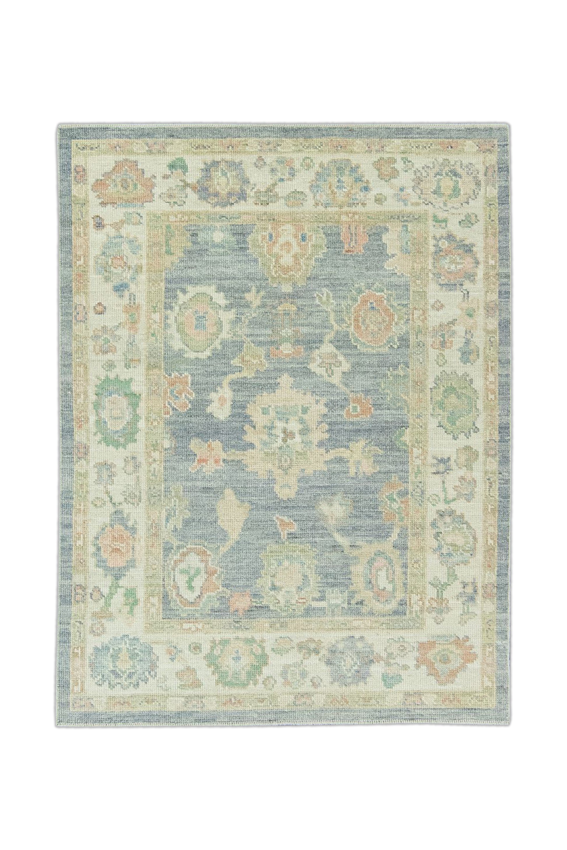 Turkish Oushak Rug 4'2" x 5'5" #15054
