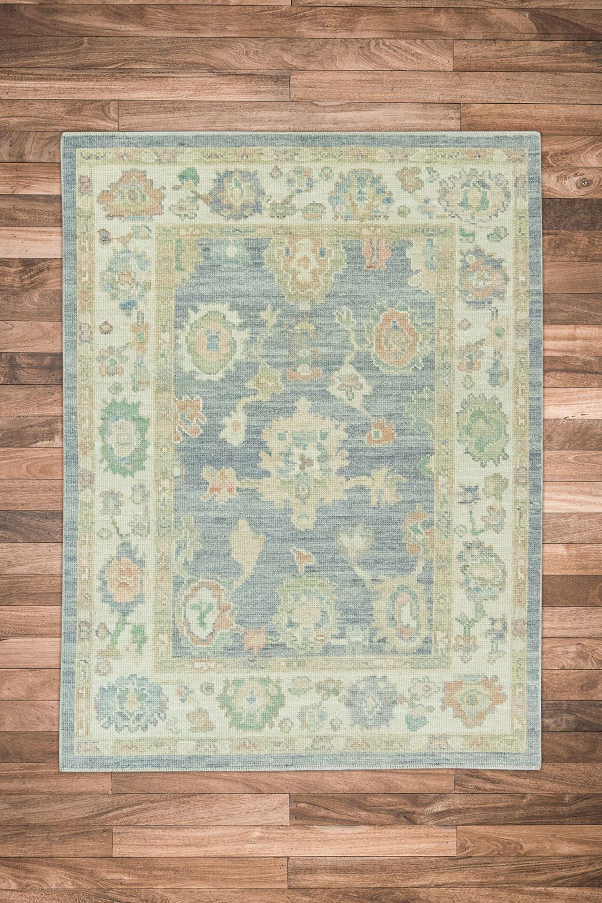 Turkish Oushak Rug 4'2" x 5'5" #15054